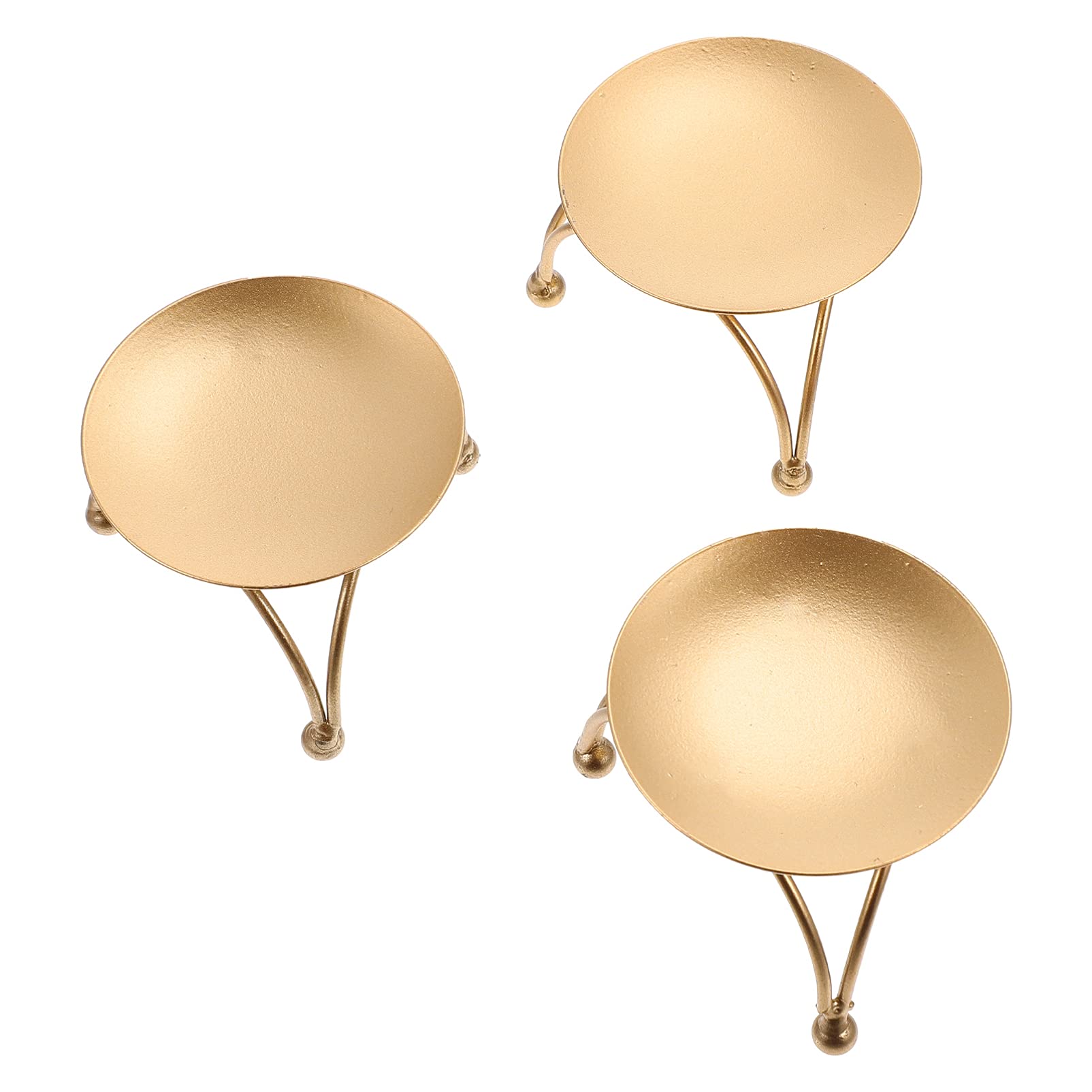 FARUTA 3-Pack Golden Iron Candle Holder Stand - Elegant Pillar Candle Plate for Weddings, Birthdays, Parties, Home Decor - Fits LED & Wax Candles (Golden) - Perfect for Centerpieces, Table Settings & Romantic Ambiance