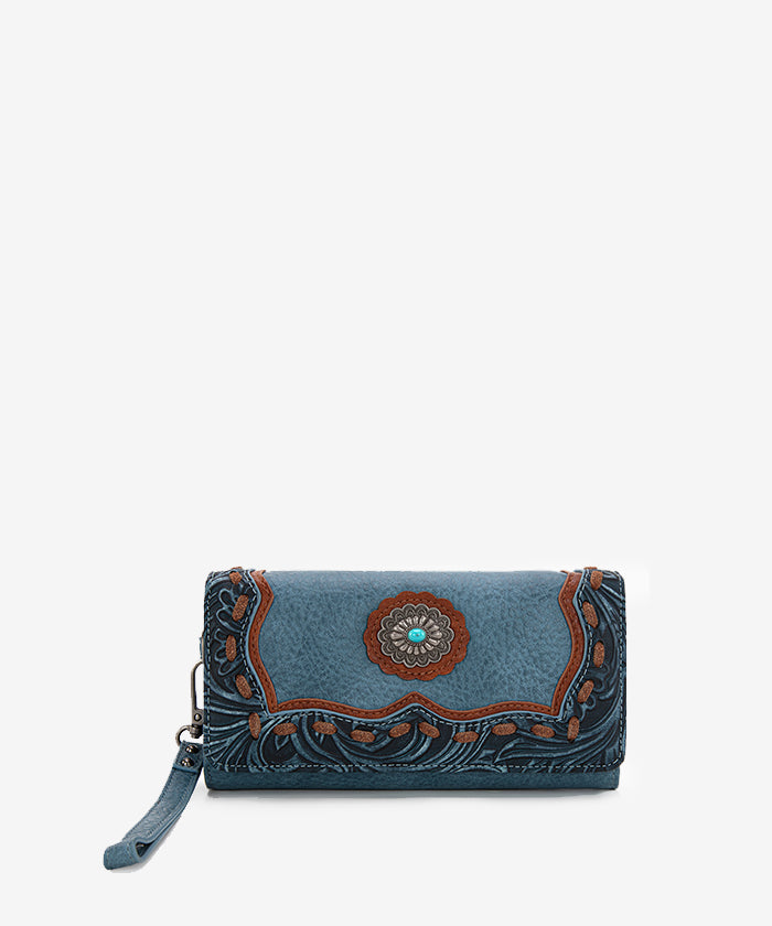 Trinity Ranch Floral Tooled Concealed Carry Tote Bag Set - Stylish Leather Purse with Hidden Gun Compartment for Women | Perfect for Everyday Carry, Travel & Outdoor Adventures