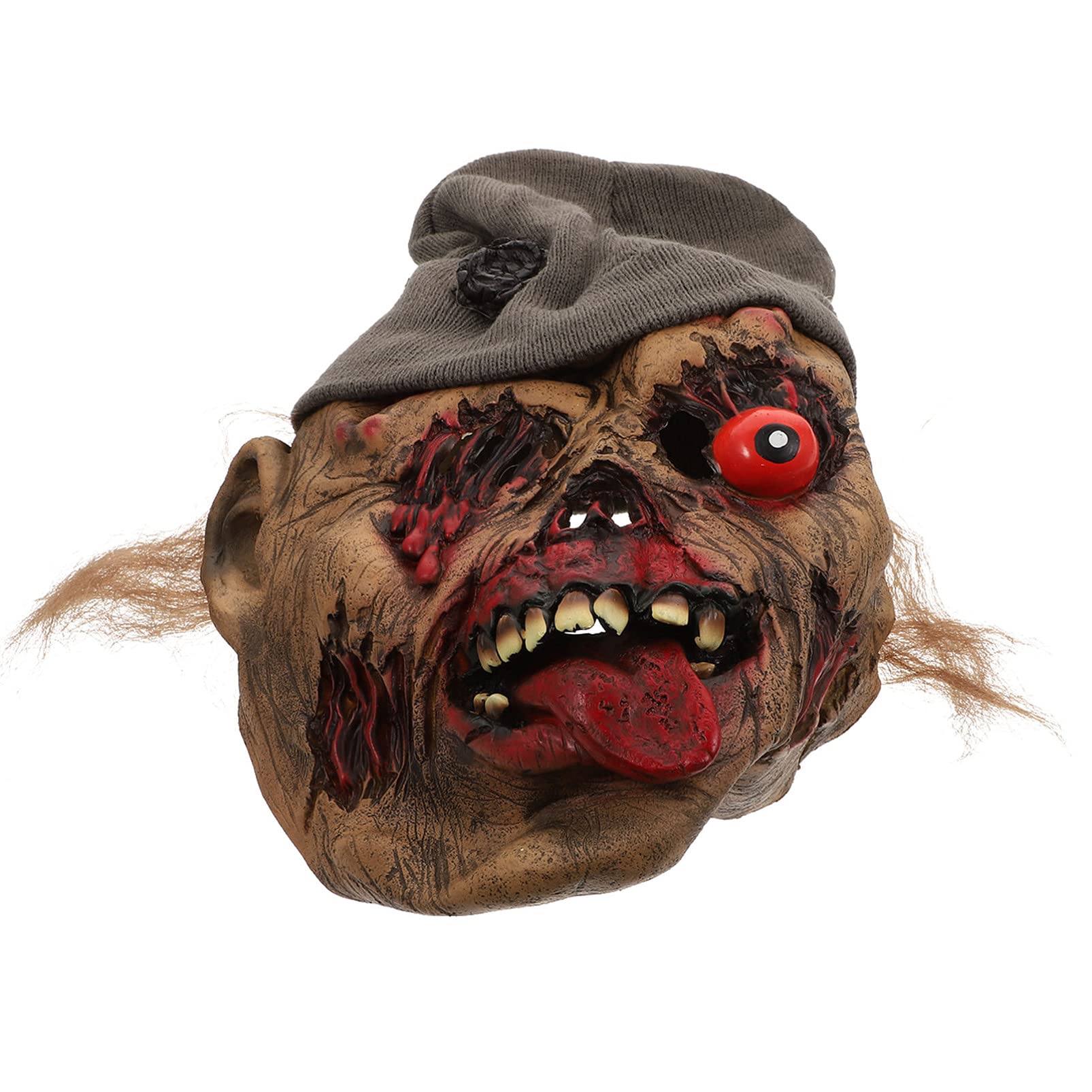 EXCEART Scary Halloween Clown Costume with Long Hair & Horrific Face Makeup - Perfect for Halloween Cosplay, Horror Parties, and Haunted House Events