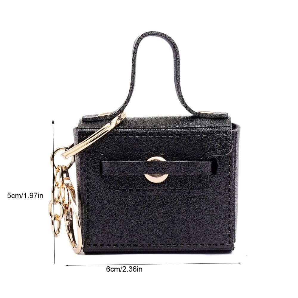 Stylish PU Leather Mini Coin Purse Keychain Wallet - Small Square Bag for Women, Perfect Gift for Girls | Ideal for Keys, Coins & Small Essentials