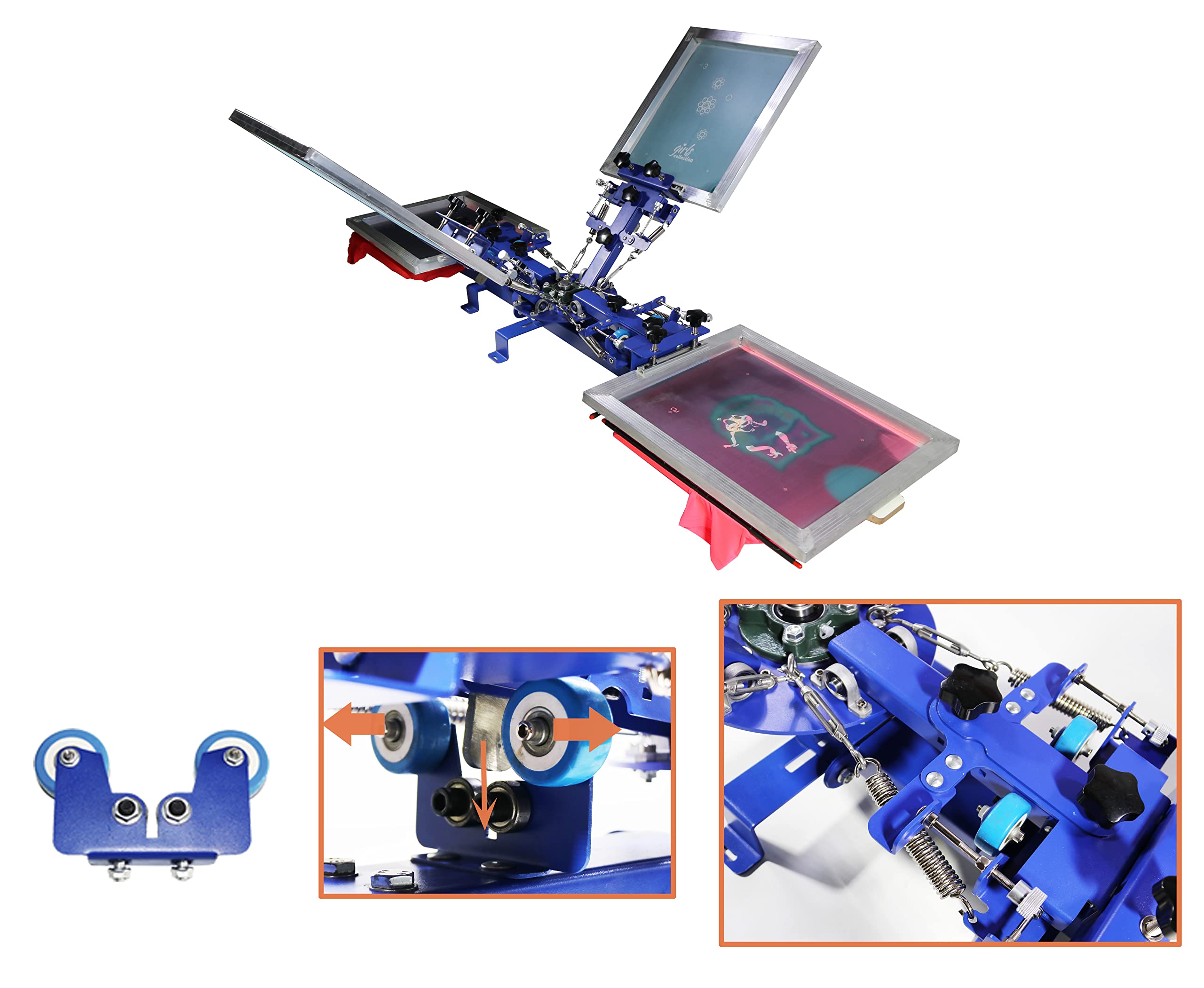TECHTONGDA 4 Color 2 Station Silk Screen Printing Machine with Micro Adjustment - Professional Tabletop Screen Printer for T-Shirts, Circuit Boards & DIY Crafts | Perfect for Home Studios & Small Businesses