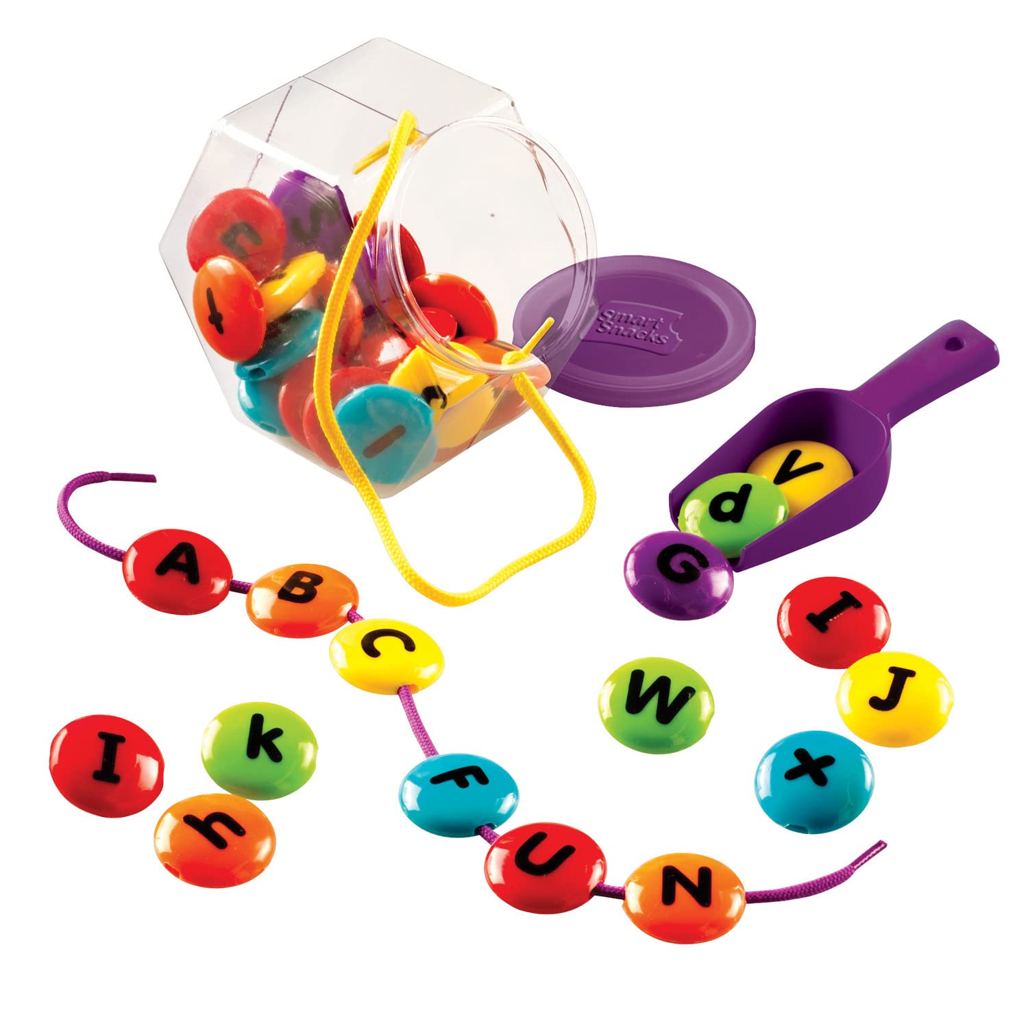Learning Resources LER7204 Smart Snacks ABC Lacing Sweets - Educational Alphabet Beads for Kids, Fine Motor Skills Toy with 29 Pieces - Perfect for Preschool Learning & Hand-Eye Coordination Practice