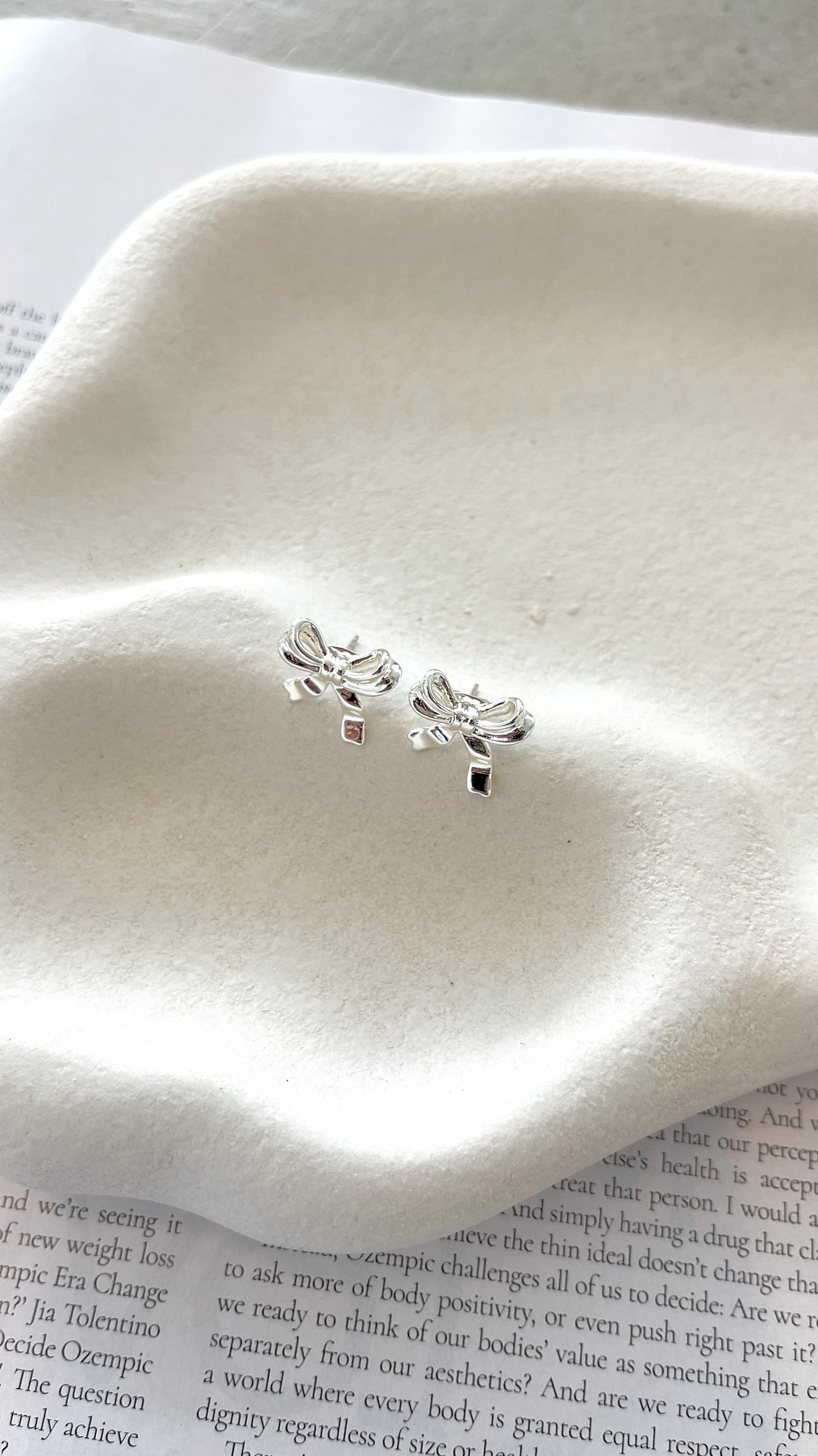 Sterling Silver Plated Bow Stud Earrings for Women - Elegant & Hypoallergenic Jewelry for Everyday Wear & Special Occasions