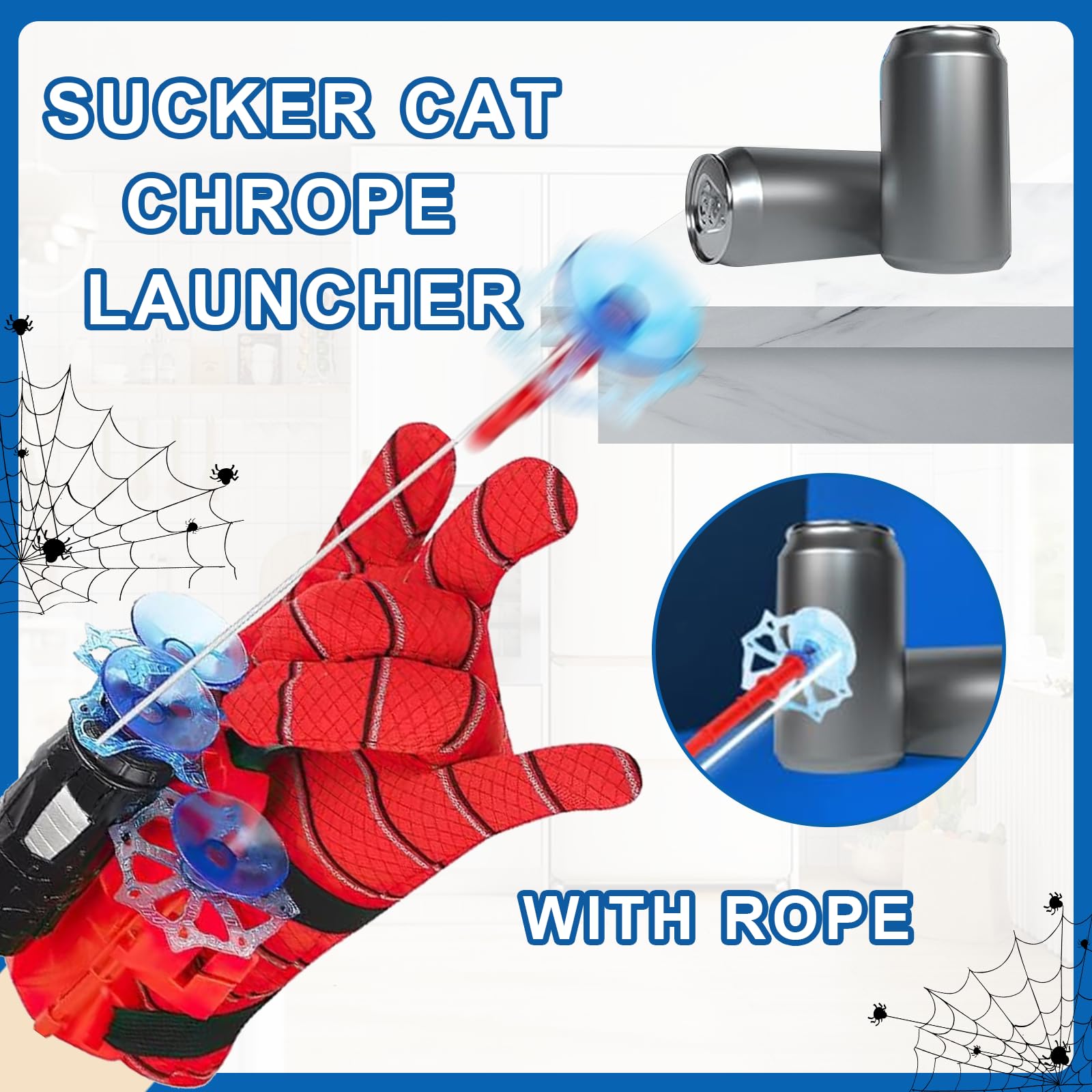 Spider-Man Web Shooter Gloves Set - 2 Pack Superhero Wrist Launcher Toys for Kids, Fun Educational Role Play & Cosplay Costume Accessories - Perfect for Halloween, Birthday Parties & Superhero Playtime
