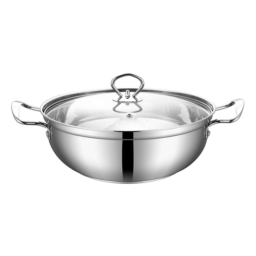 Premium Stainless Steel Soup Pot with Tempered Glass Lid - Heat-Resistant Double Handles, Easy to Clean Cookware for Kitchen - Perfect for Boiling, Stewing & Slow Cooking Soups, Stews & Pasta