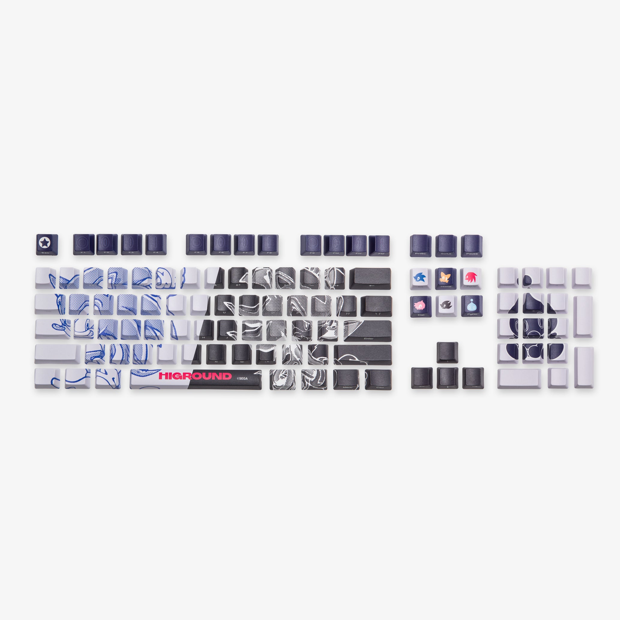 Sonic x Higround Adventure 104 Key Mechanical Gaming Keycap Set - Full Size Keyboard Compatible for PC, Mac - Perfect for Gamers, Typists & Enthusiasts