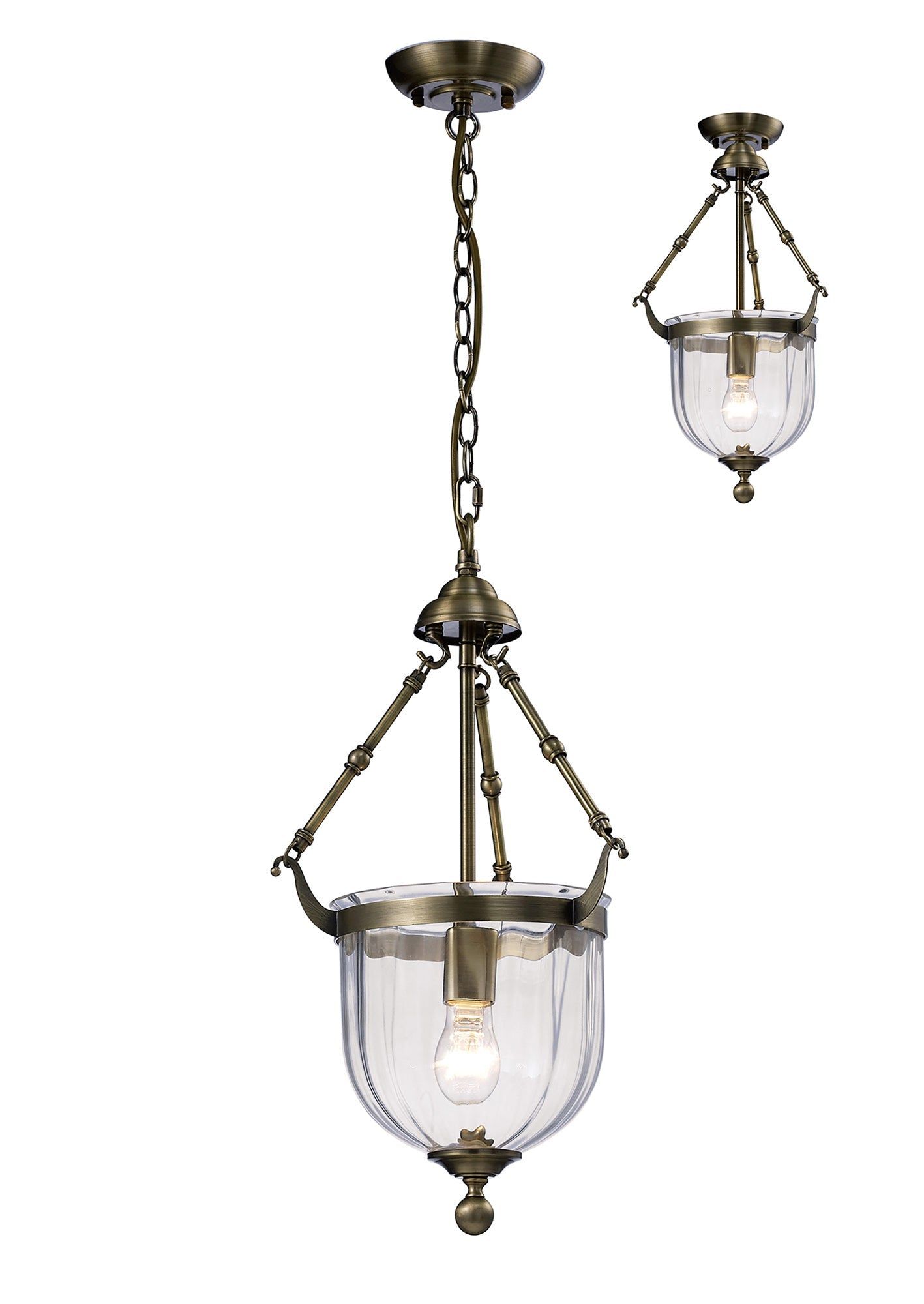 Aubrey Pendant Light - 1/3 Light Fixture in Polished Chrome & Antique Brass Finish - Perfect for Dining Room, Kitchen Island or Entryway Lighting