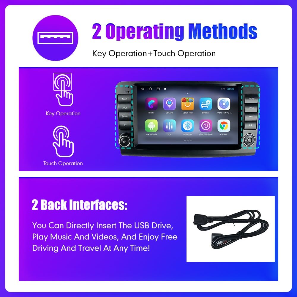 Original Android 10 Car Stereo GPS Navigation System - 2.5D IPS Touch Screen Multimedia Player for Mercedes-Benz R300 R350 R-Class (2006-2014) | In-Dash Upgrade for Seamless Connectivity & Entertainment