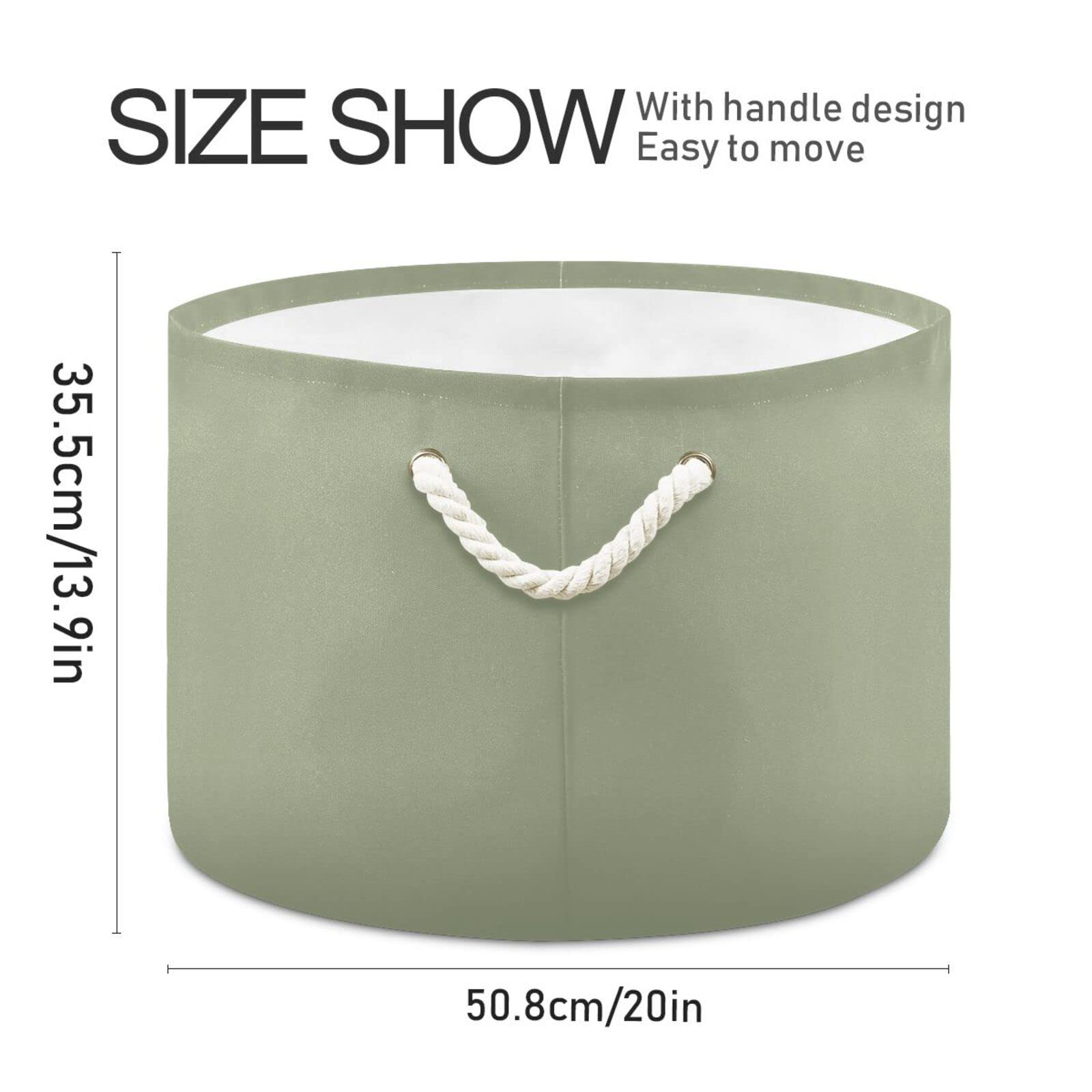Premium Cotton Rope Storage Basket - Large Sage Green Woven Organizer for Toys, Blankets & Baby Laundry | Perfect for Nursery, Closet & Bedroom Organization | Home Decor & Storage Solution