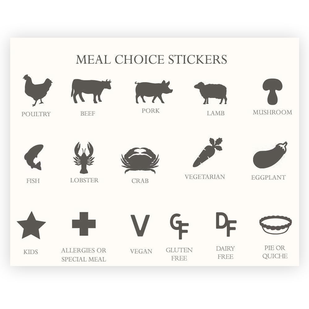 Custom Holiday Party Meal Stickers - Personalized Place Cards & Menu Labels for Christmas, Thanksgiving & Dinner Party Decorations - Perfect for Table Settings, Buffet Displays & Gift Tags
