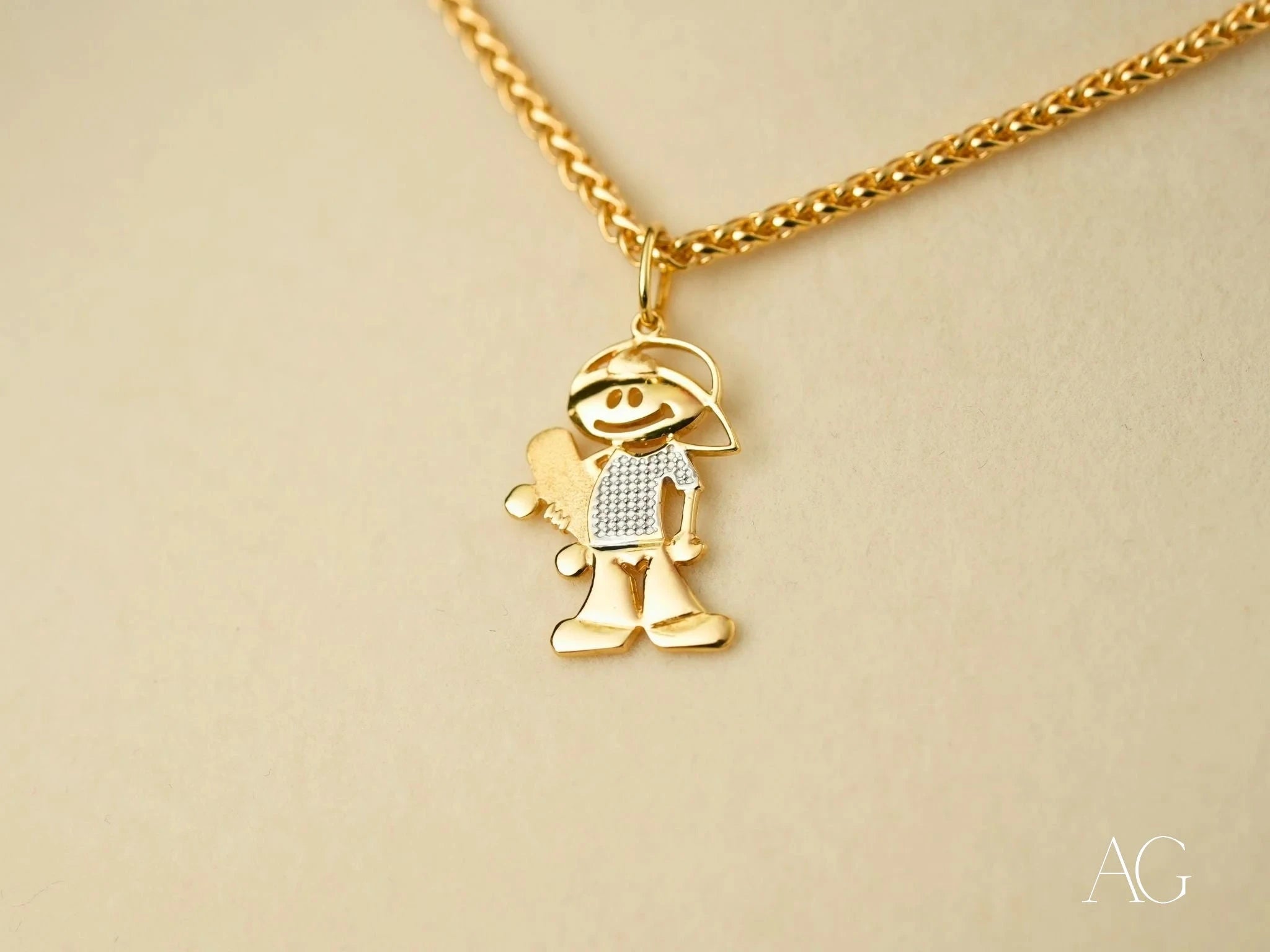 Golden Elegance: 14K Gold Doll Pendant Necklace for Women - Perfect Gift for Birthday, Anniversary & Valentine's Day | Elegant Jewelry for Parties & Special Occasions