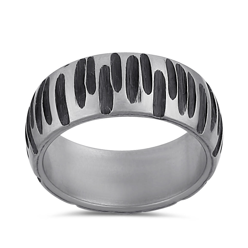 Stainless Steel Dented Pattern Wedding Band Ring for Men & Women - Perfect for Engagement, Anniversary, and Everyday Wear
