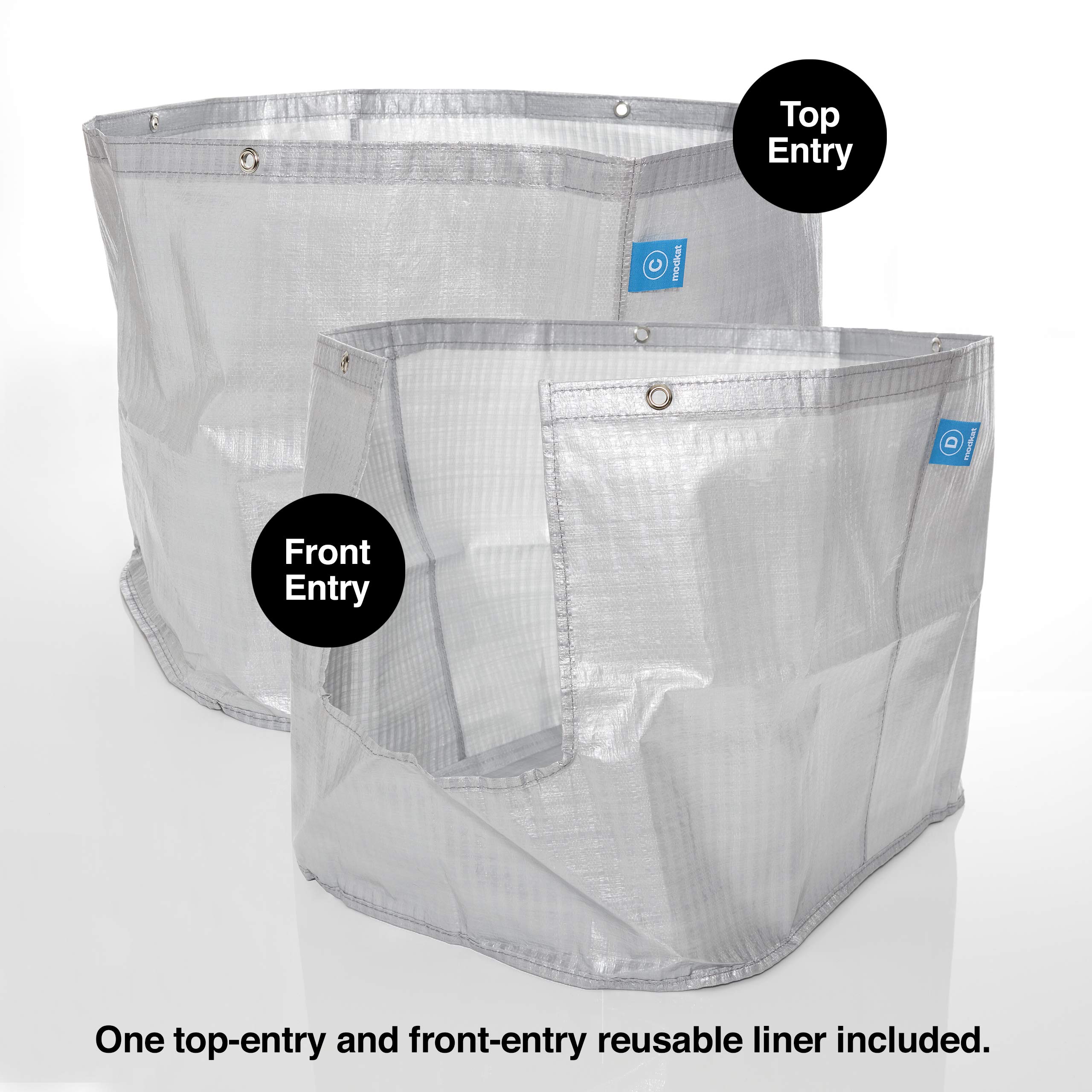 Modkat XL Litter Box - Extra Large Covered Cat Litter Box with Top & Front Entry - Reusable Liners & Tall Base to Contain Mess - Easy Clean Black Cat Toilet for Indoor Cats | Perfect for Small Spaces & Multi-Cat Homes