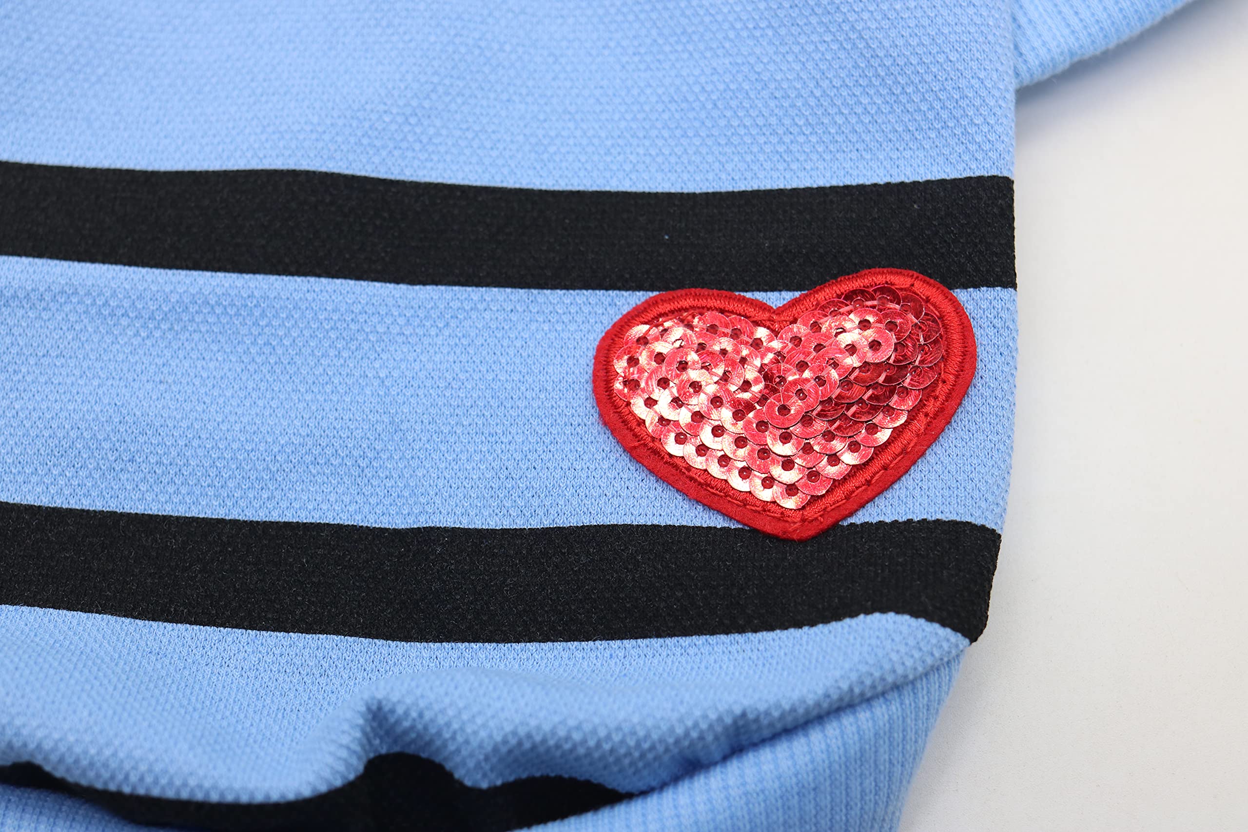 Striped Bulldog Sweater - Medium Dog Clothes for Small to Large Dogs | Blue Pet Jumper for Daily Walks