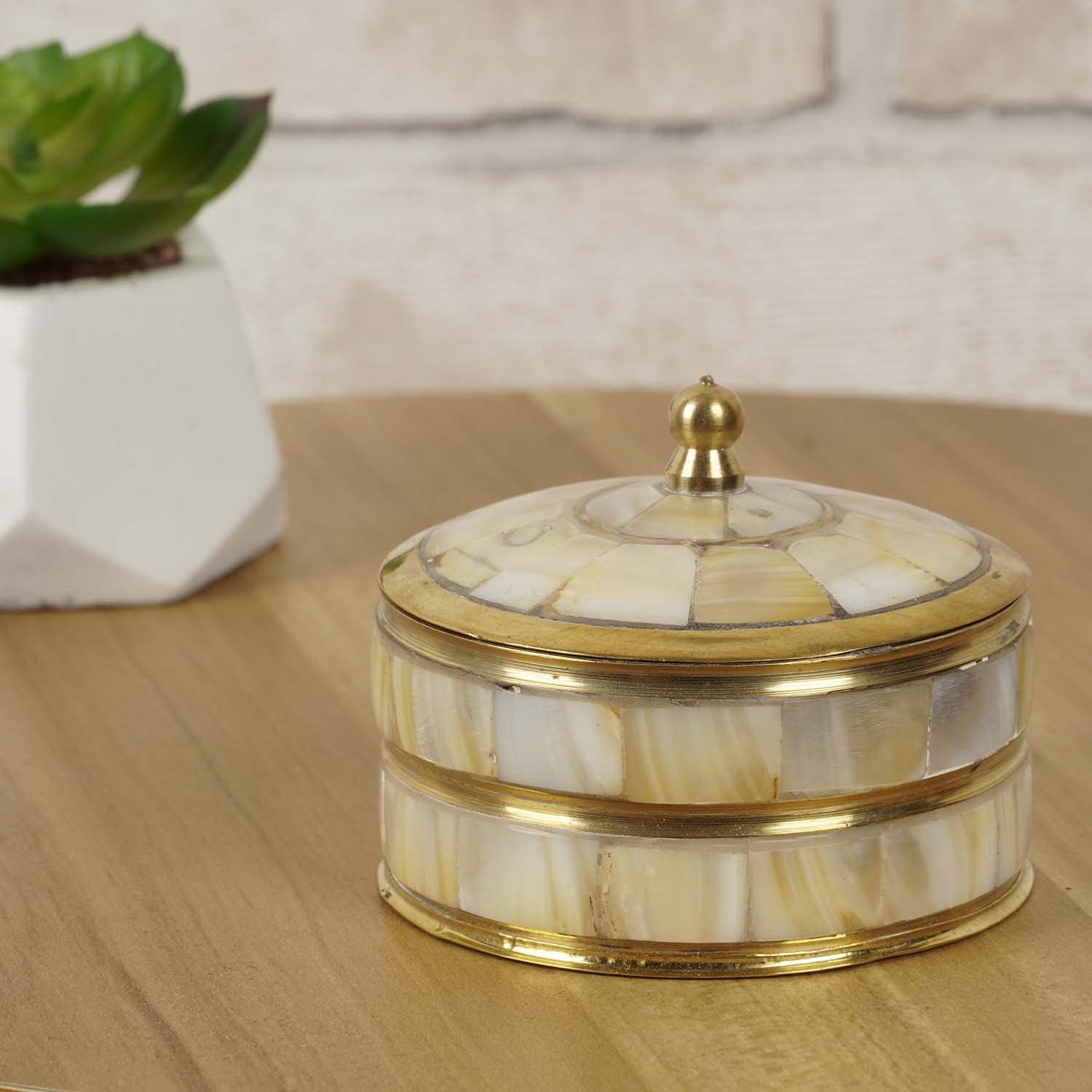 Elegant Brass Jewelry Box - Handcrafted Ring & Earrings Organizer, Decorative Storage Keepsake Gift for Women | Perfect for Dresser, Vanity & Travel