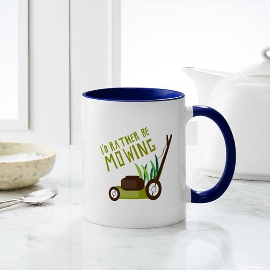 Rather Be Mowing Ceramic Coffee Mug 11 oz (325 ml) - Funny Gardening Gift for Dad, Husband, Landscapers - Perfect for Coffee, Tea, Hot Cocoa at Home, Office or Outdoor Use