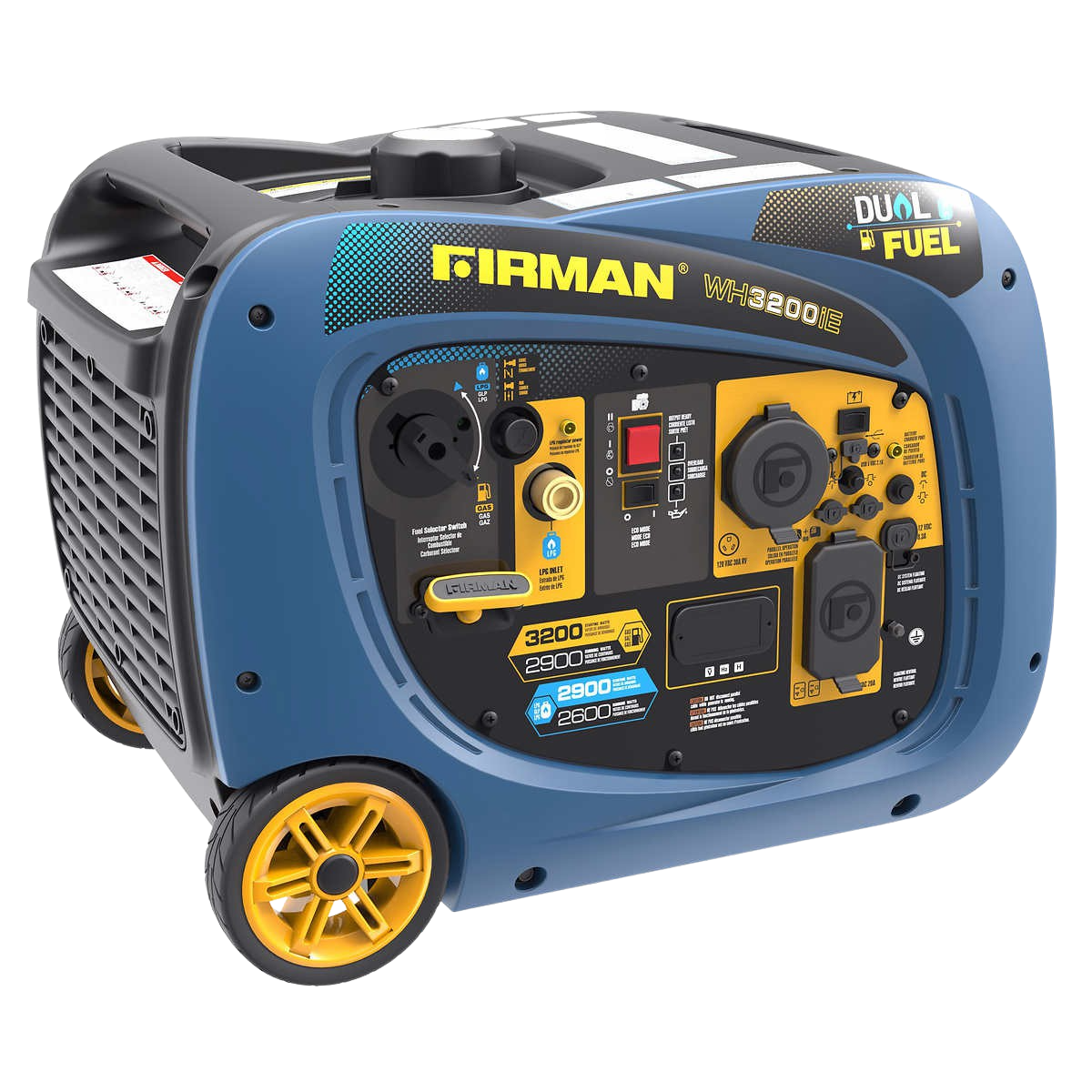 Firman WH02942 2900W/3200W Dual Fuel Inverter Generator with Electric Start - Portable Power for Camping, RV & Emergency Backup (RFB Certified)