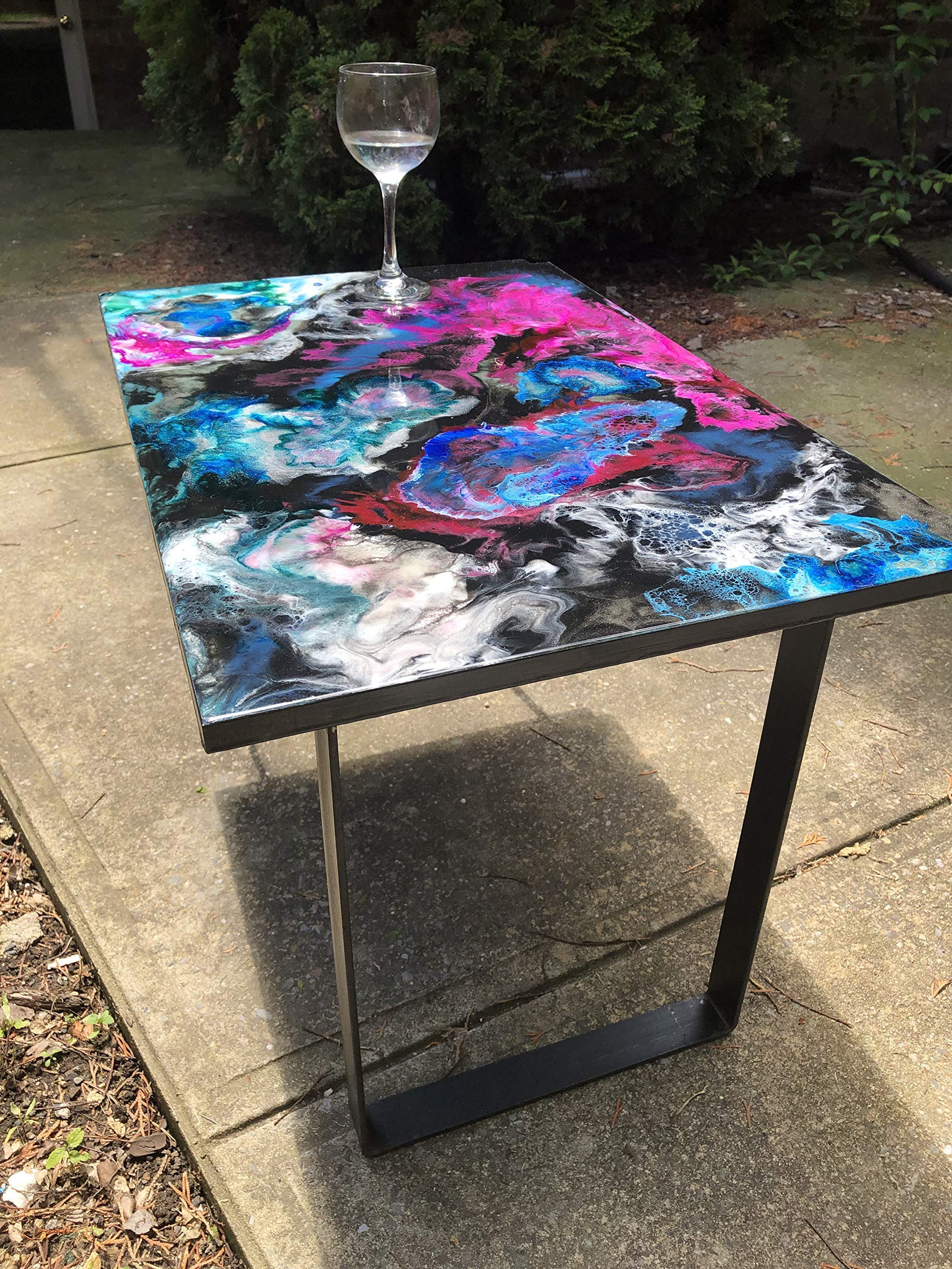 Handmade Recycled Coffee Table - Functional Abstract Art Painting Furniture for Living Room, Patio & Outdoor Decor | Unique Statement Piece for Home & Garden