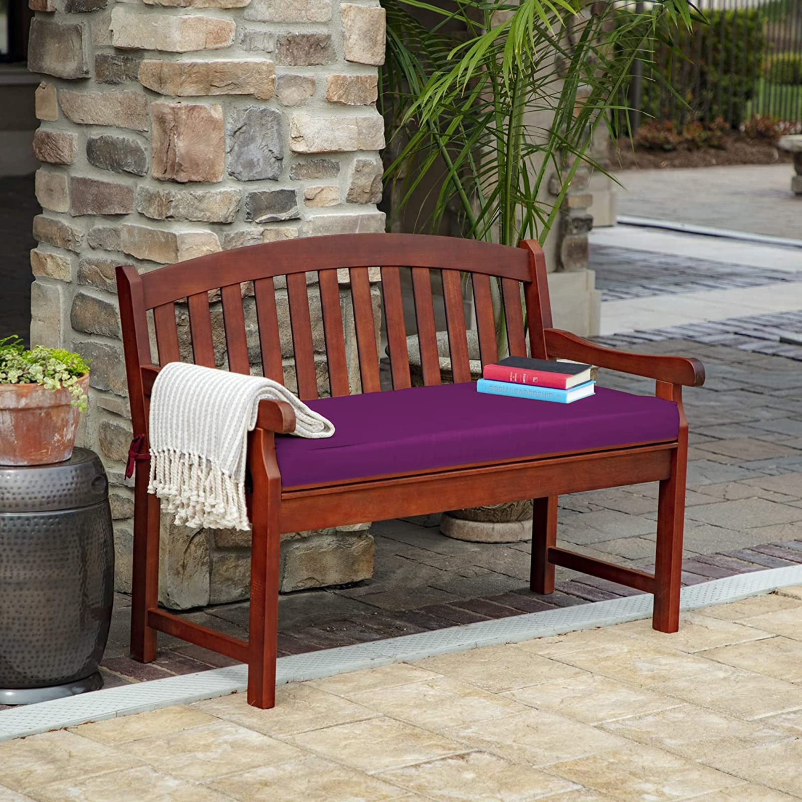 Outdoor Patio Bench Cushion - Waterproof, Non-Slip Garden Swing Cushion for Wicker Loveseat & Outdoor Furniture - Sunbrella Fabric - Perfect for Porch, Deck, Poolside & Indoor Sofa Use