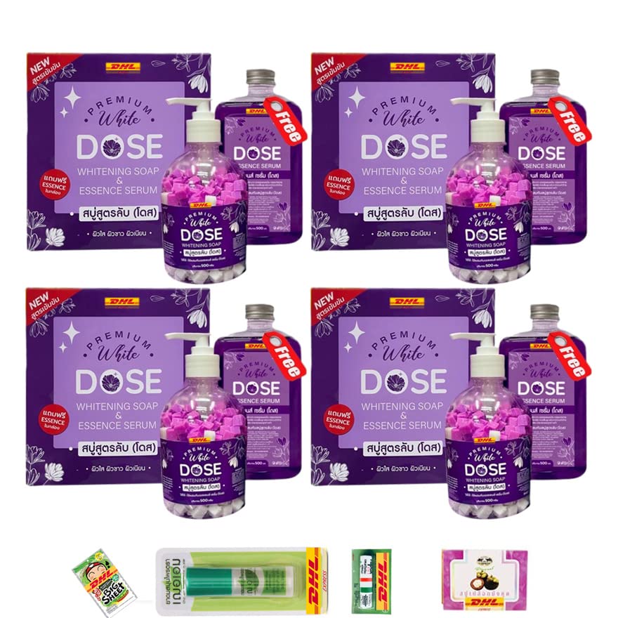 Premium Anti-Aging Serum & Bar Soap Set - 500ml Essence + 500g Cleansing Bar for Firm, Smooth & Clear Skin (4-Pack) | DHL Express Shipping | Free Tomato Facial Mask Included | Perfect for Daily Skincare Routine & Gift Giving