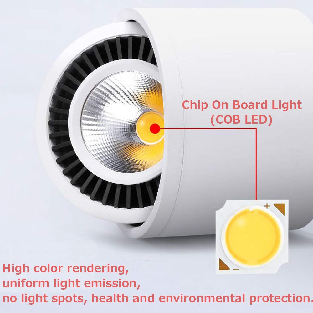 7W LED Accent Uplight with White Foot Switch - Portable Barrel Spotlight for Decorative Backlighting | Perfect for Loft, Gallery, Exhibition & Home Decor Lighting