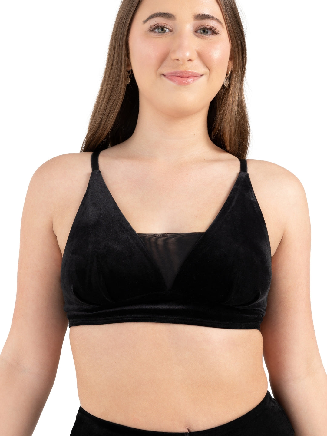 12235W Velvet Forest Viridian Bra Top - Women's Comfortable Stretchy Sports Bra for Yoga, Gym & Everyday Wear