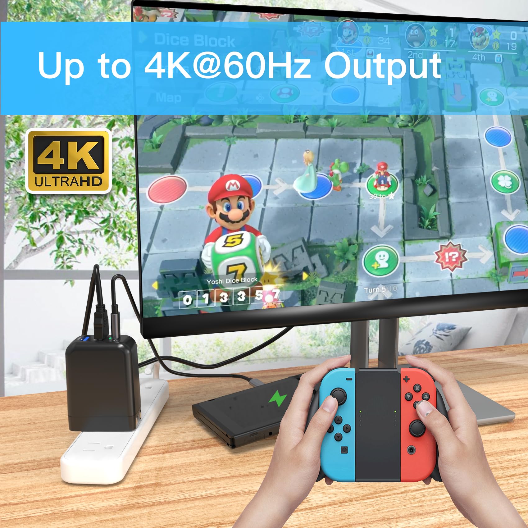 **Mirabox 67W Portable Dock Charger for Nintendo Switch – Compatible with Switch OLED, Steam Deck, ROG Ally, Samsung Dex, iPad & MacBook – 4K 60Hz USB-C TV Docking Station with Charging & HDMI Output – Perfect for Gaming, Work & Travel**