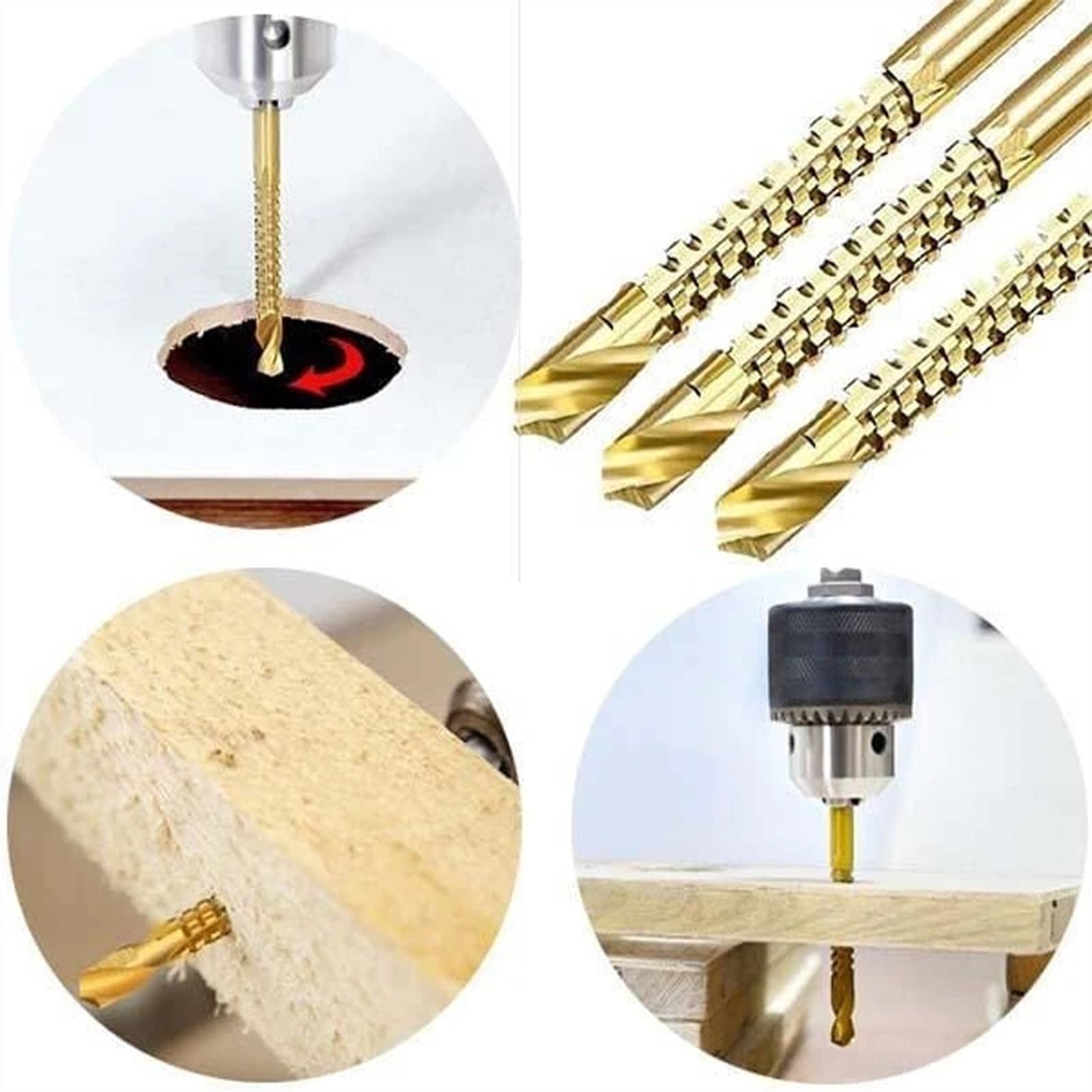 DOLUNTO Serrated Cobalt Drill Bit Set - 6Pcs Spiral Screw Metric Composite Tap & Twist Drill Bits for Metal, Wood & Plastic - Perfect for DIY Projects, Home Repairs & Professional Use
