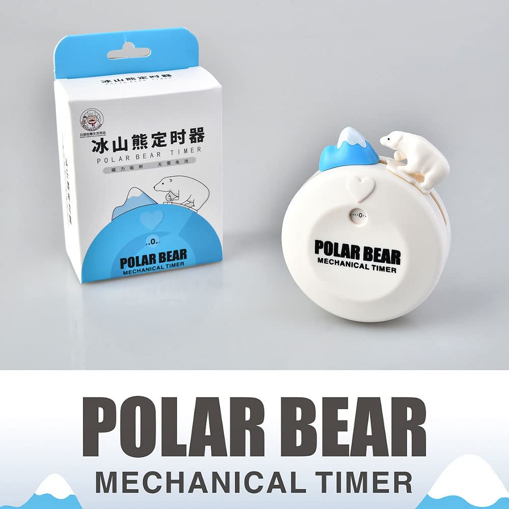 Cartoon Bear Shape 60-Minute Mechanical Kitchen Timer - Manual Cooking Alarm Clock for Baking, Study & Home Decor (Blue) | Perfect for Kids, Students & Chefs