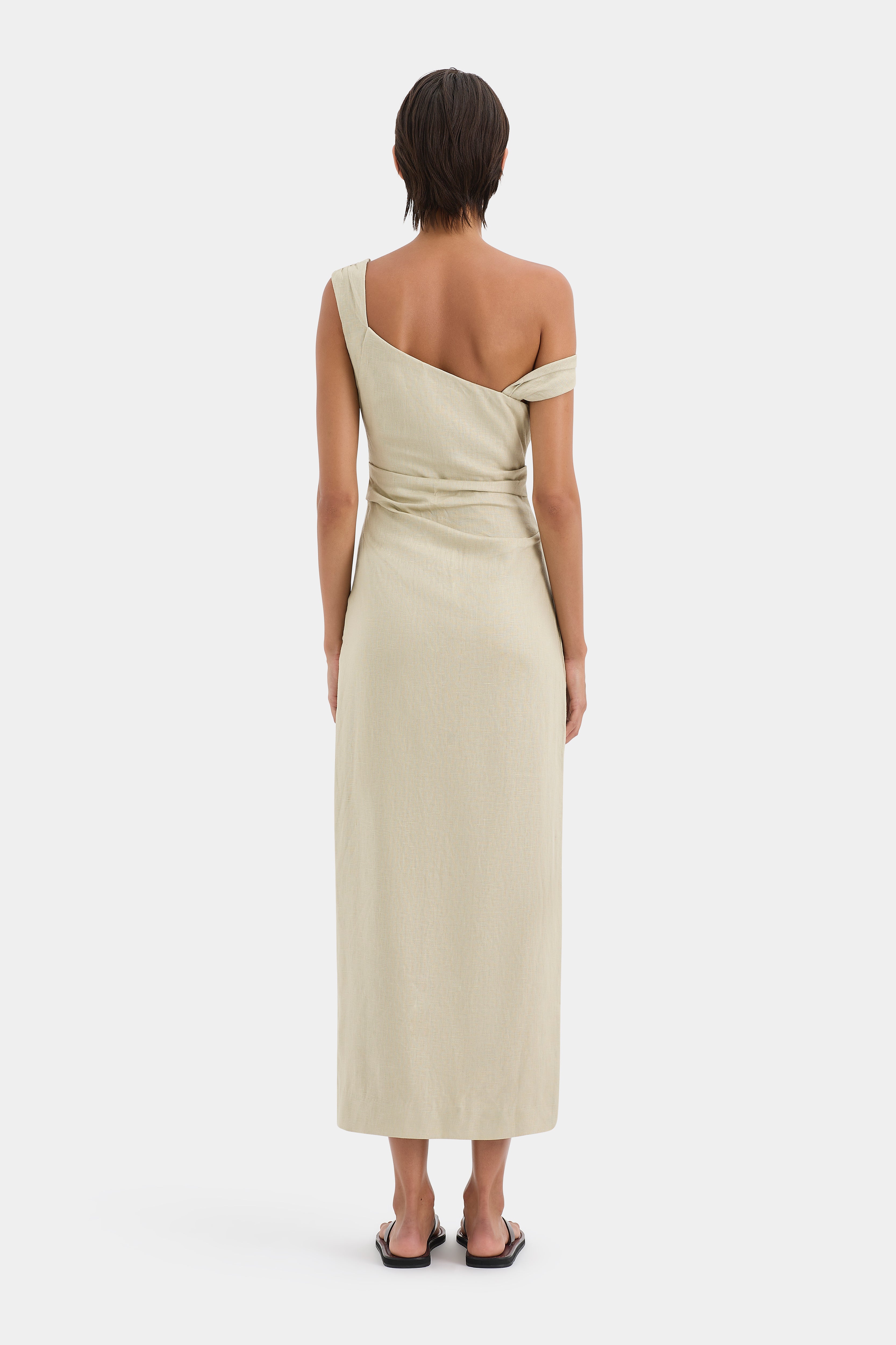 Tamara Twist Midi Dress - Flowy Summer Dress for Women, Elegant A-Line Midi Length Dress with Twist Detail | Perfect for Beach Vacations, Date Nights & Special Occasions