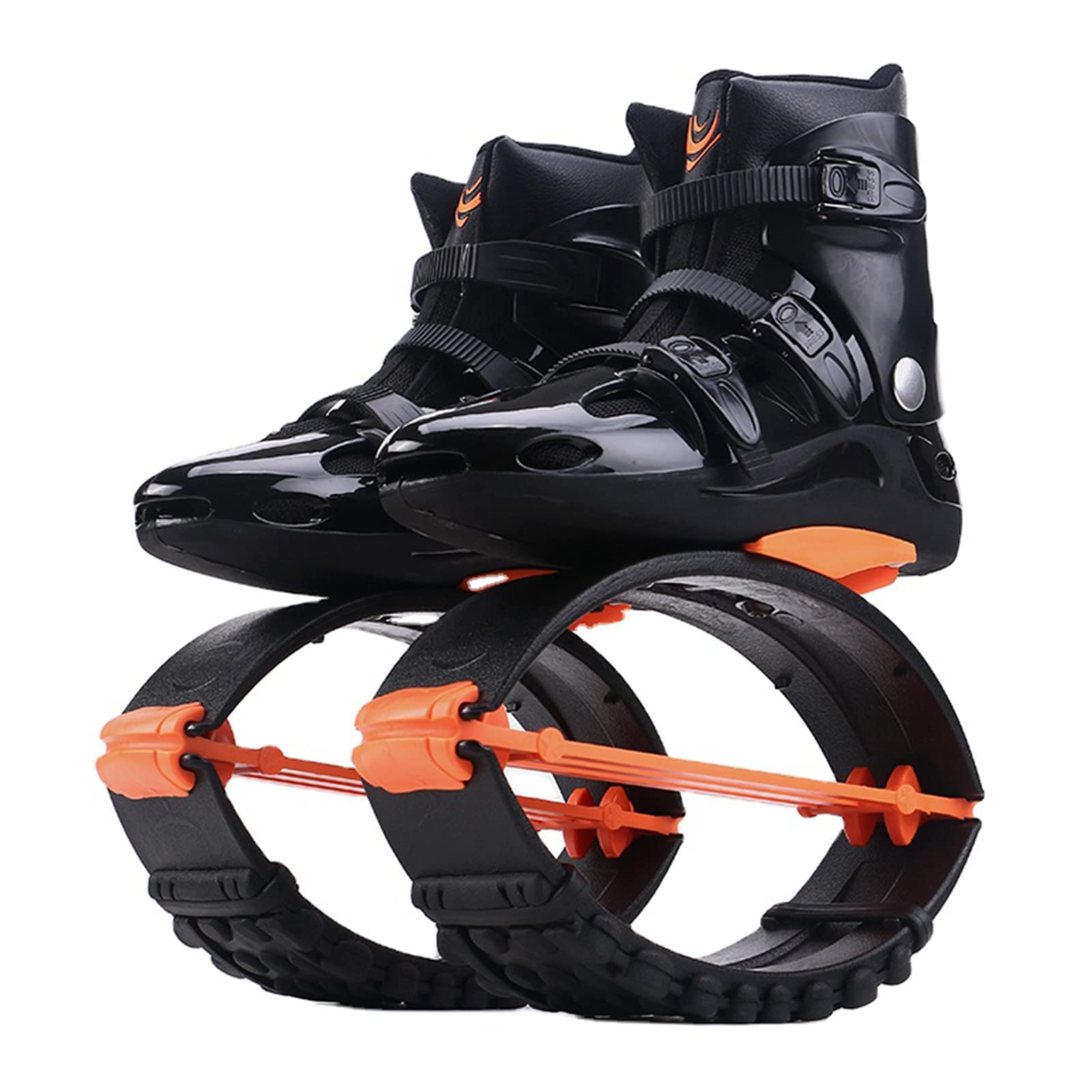 Bounce Shoes for Adults - High-Performance Jumping Sneakers & Kangaroo Shoes for Sports & Fitness - Black & Orange - XXL - Ideal for Parkour, Workouts & Outdoor Training