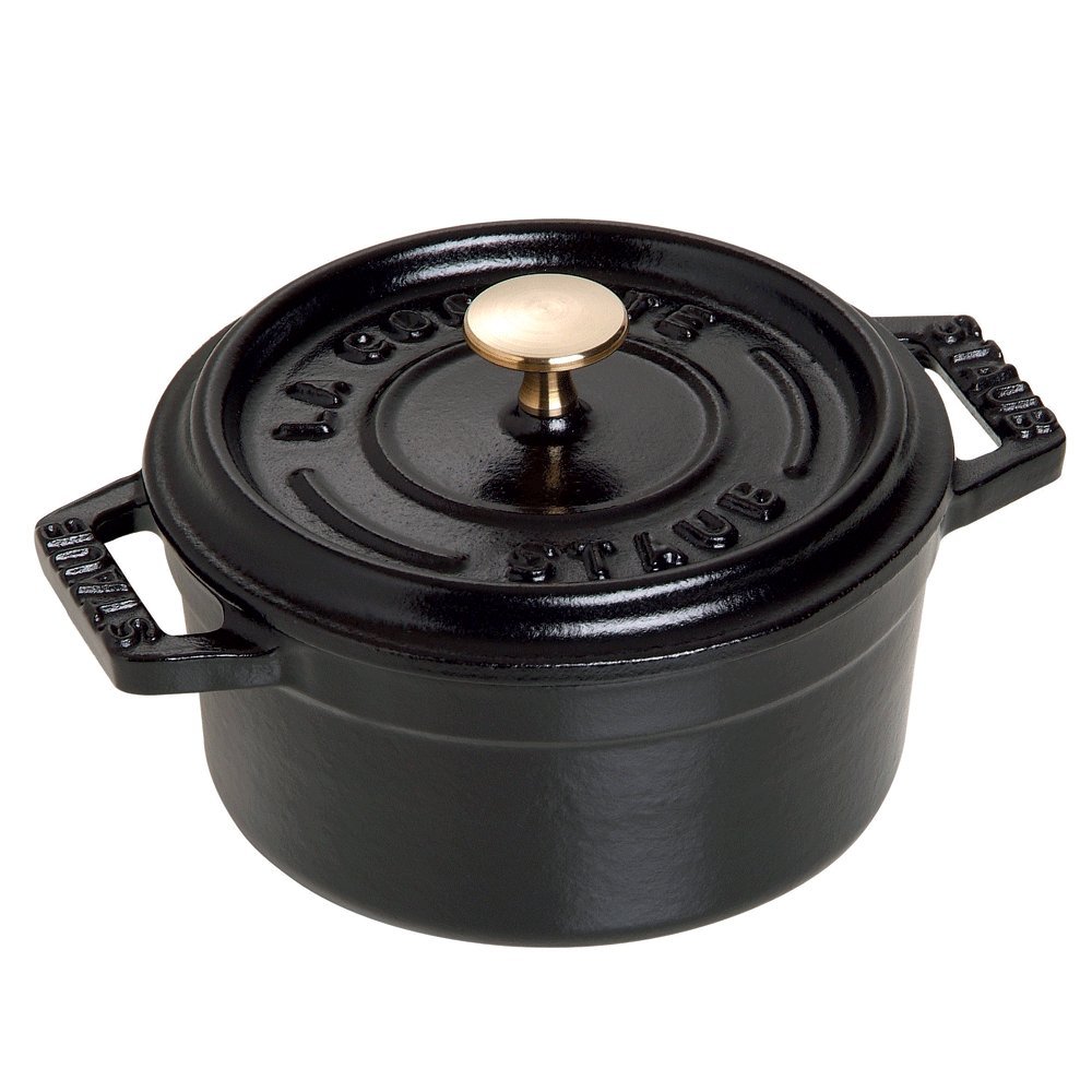 Staub 0.25-qt Mini Round Cast Iron Cocotte Dutch Oven - Matte Black, French Enameled Cookware for Baking, Roasting & Serving | Perfect for Individual Desserts, Side Dishes & Small Portions