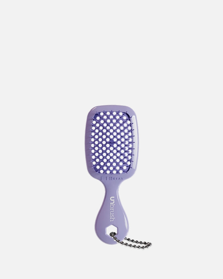 UNbrush Super Mini Keychain Hairbrush - Portable Travel Hair Brush for Women & Men - Perfect for Purse, Backpack, Gym & On-the-Go Styling (Lilac)