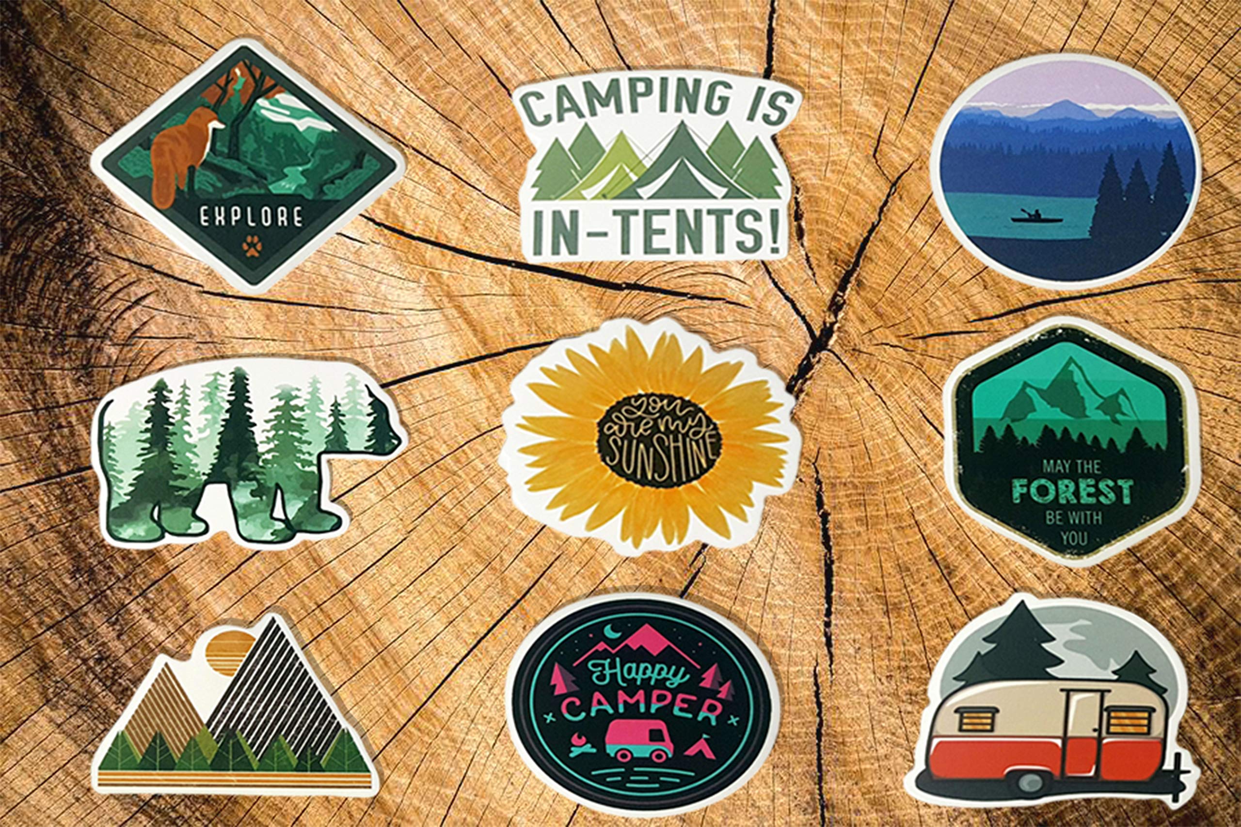 50 Pcs Outdoor Adventure Stickers - Waterproof Vinyl Decals for Hiking, Camping, Travel & Wilderness - Perfect for Car Bumper, Helmet, Luggage, Laptop & Water Bottle | Great for Nature Lovers & Outdoor Enthusiasts | GilbertVillageGoods