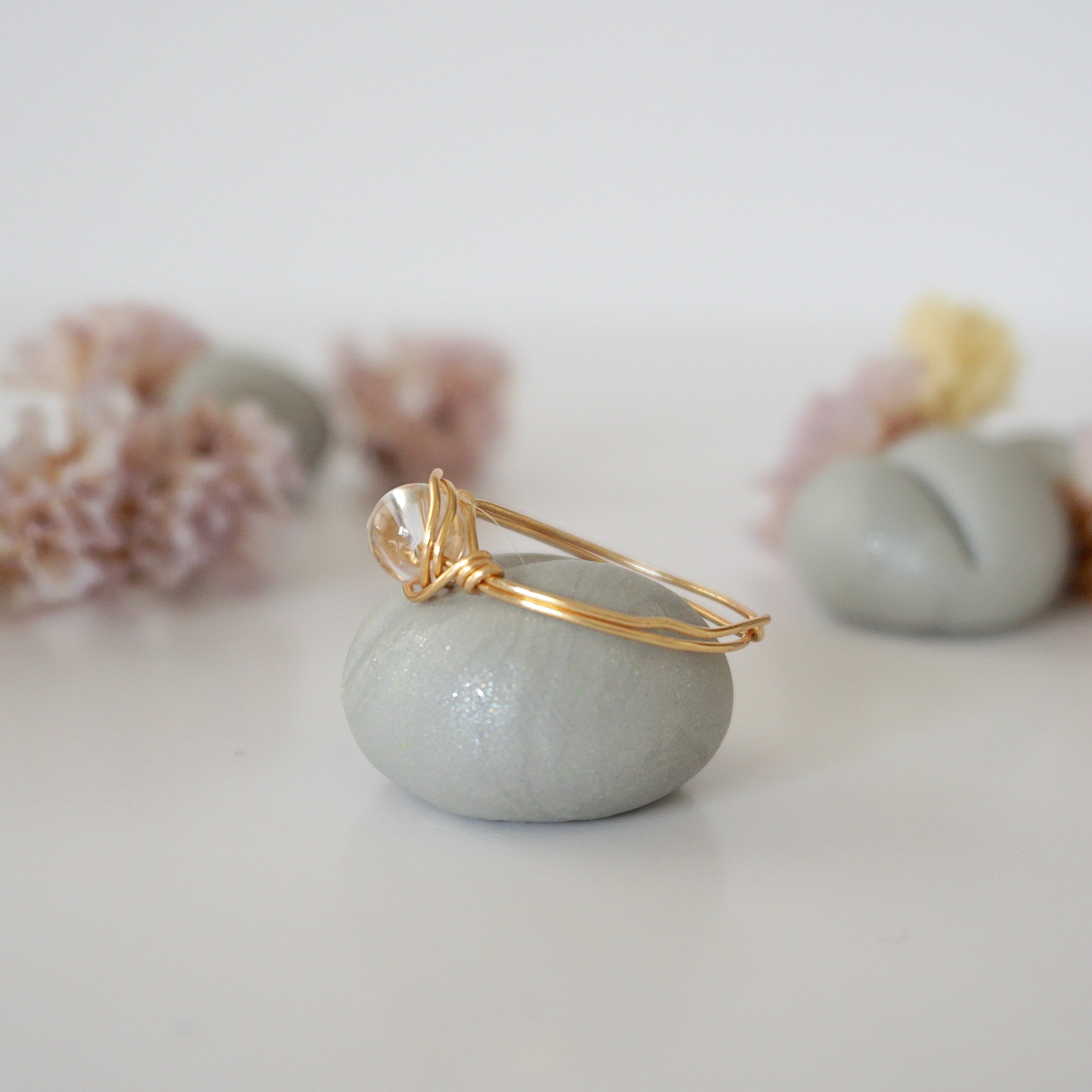 Simple Birthstone Ring - Clear Quartz (Rock Crystal) for Women | Elegant & Minimalist Jewelry | Perfect for Gifts, Anniversaries & Everyday Wear