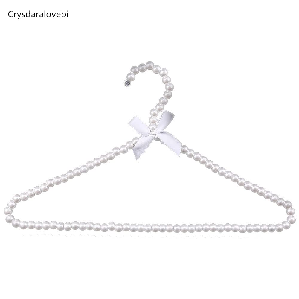 10pcs 40cm Plastic Beaded Bow Clothes Hangers with Pearls - Pink Dress Coat Hangers for Closet Organization, Wardrobe Storage & Drying Rack - Perfect for Home, Bedroom, Laundry Room & Retail Store Display