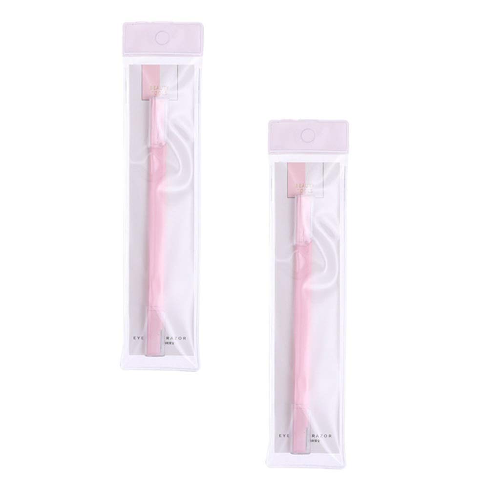 Pink Facial Razor for Women - 2 Pack Eyebrow & Dermaplaning Tool with Precision Blades | Smooth Skin Care, Hair Removal & Makeup Prep | Perfect for Eyebrow Shaping, Peach Fuzz Removal & At-Home Spa Days
