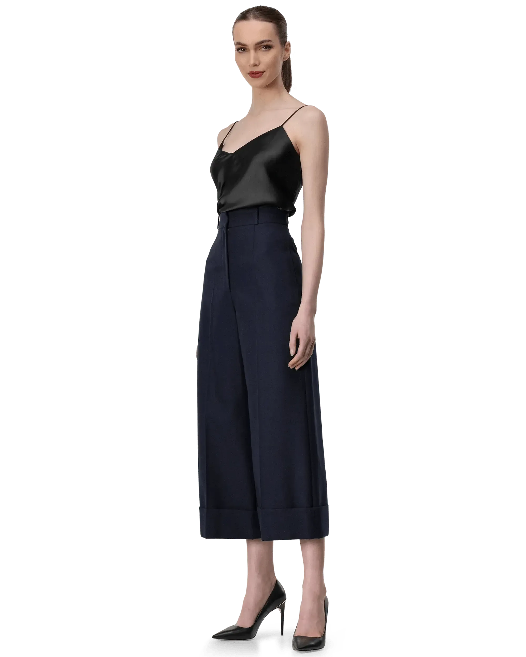 High Waisted Wide Leg Cropped Pants for Women - Comfortable Stretchy Trousers for Office, Casual & Travel | Plus Size Options Available