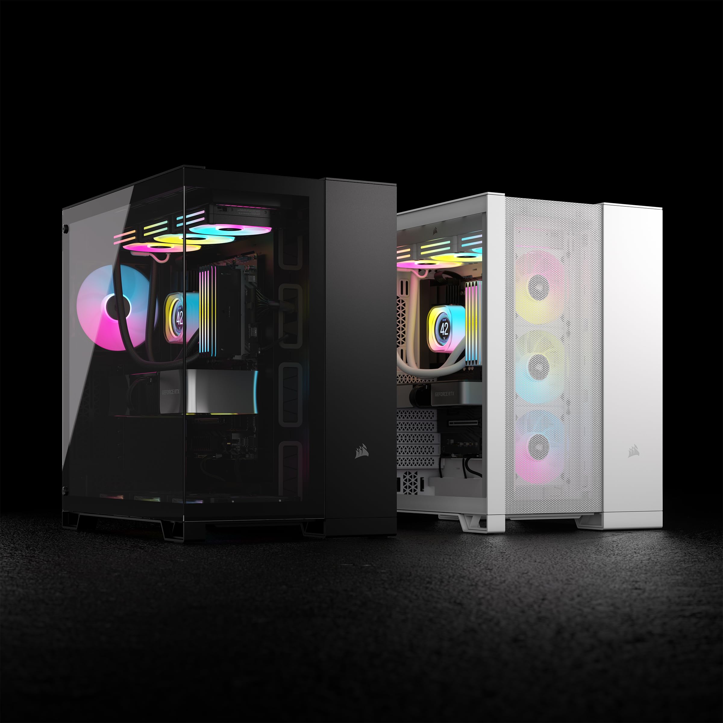 CORSAIR 6500D Airflow Mid-Tower ATX PC Case - Dual Chamber Design, Tempered Glass Side Panel, Reverse ATX Motherboard Support, High Airflow Performance (White) - Perfect for Gaming Rigs and Custom PC Builds