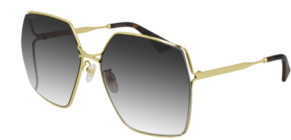 Gucci GG 0817S 001 Gold Grey Gradient Square Women's Sunglasses - Luxury Fashion Accessory for Women, UV Protection, Perfect for Beach, Driving & Outdoor Activities