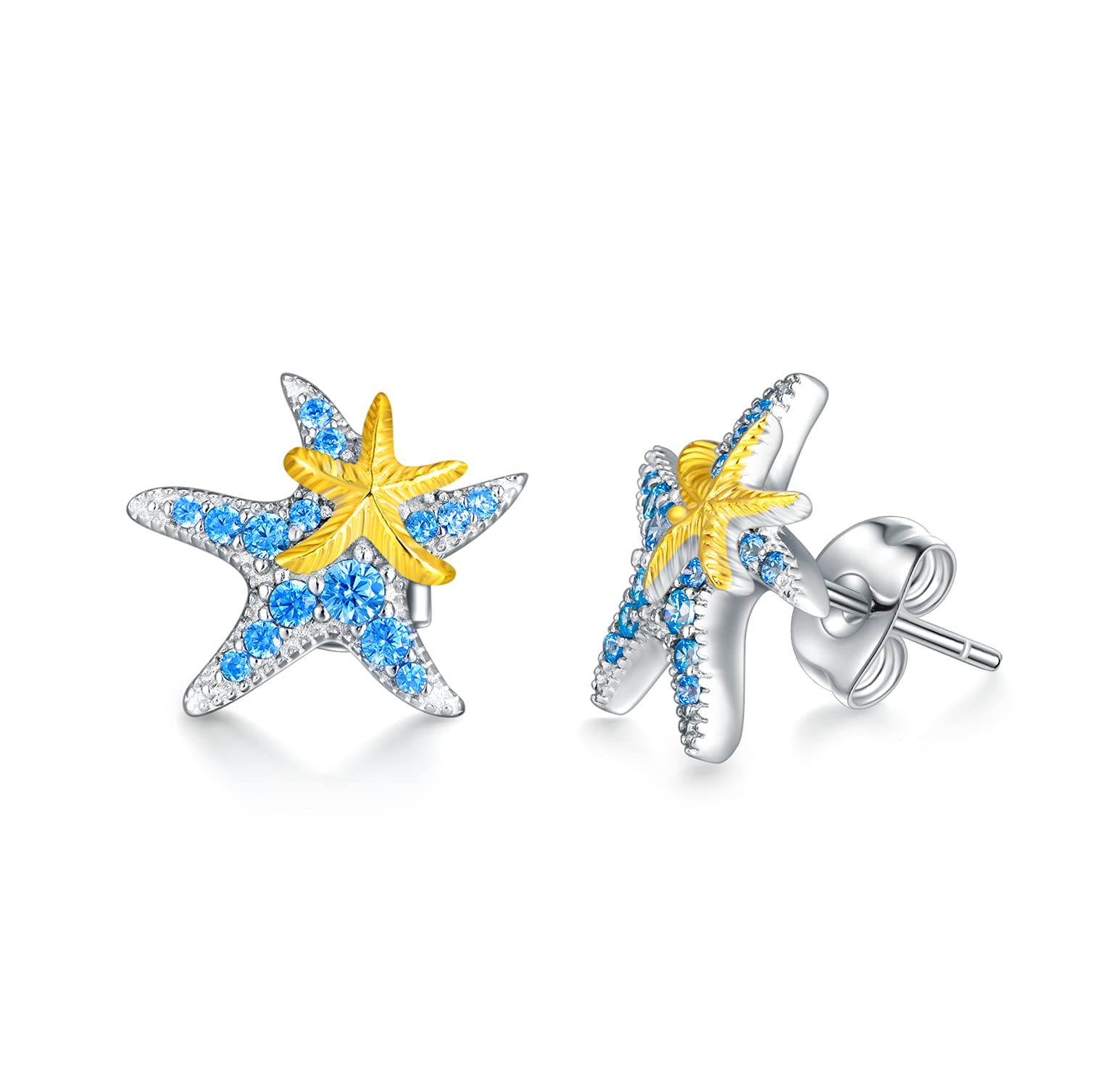 Hypoallergenic Starfish Stud Earrings for Women - Tiny Small Sea Beach Jewelry Gifts - Perfect for Summer Vacations, Beach Weddings & Coastal Fashion Accessories
