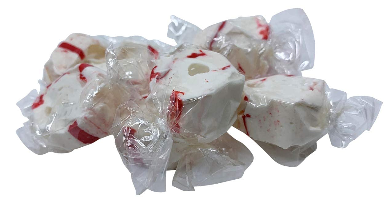 Delish Gourmet Candy Cane Peppermint Taffy Chews - 5 lbs Bulk Bag of Soft, Individually Wrapped Kosher Mint Taffies | Perfect for Holiday Gifts, Party Favors & Office Treats