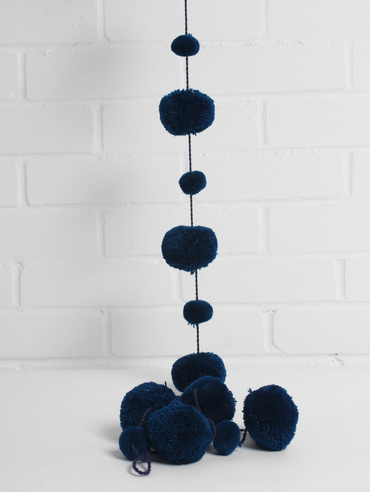 Indigo Pom Pom Garland - Colorful Party Decorations for Weddings, Baby Showers & Home Decor