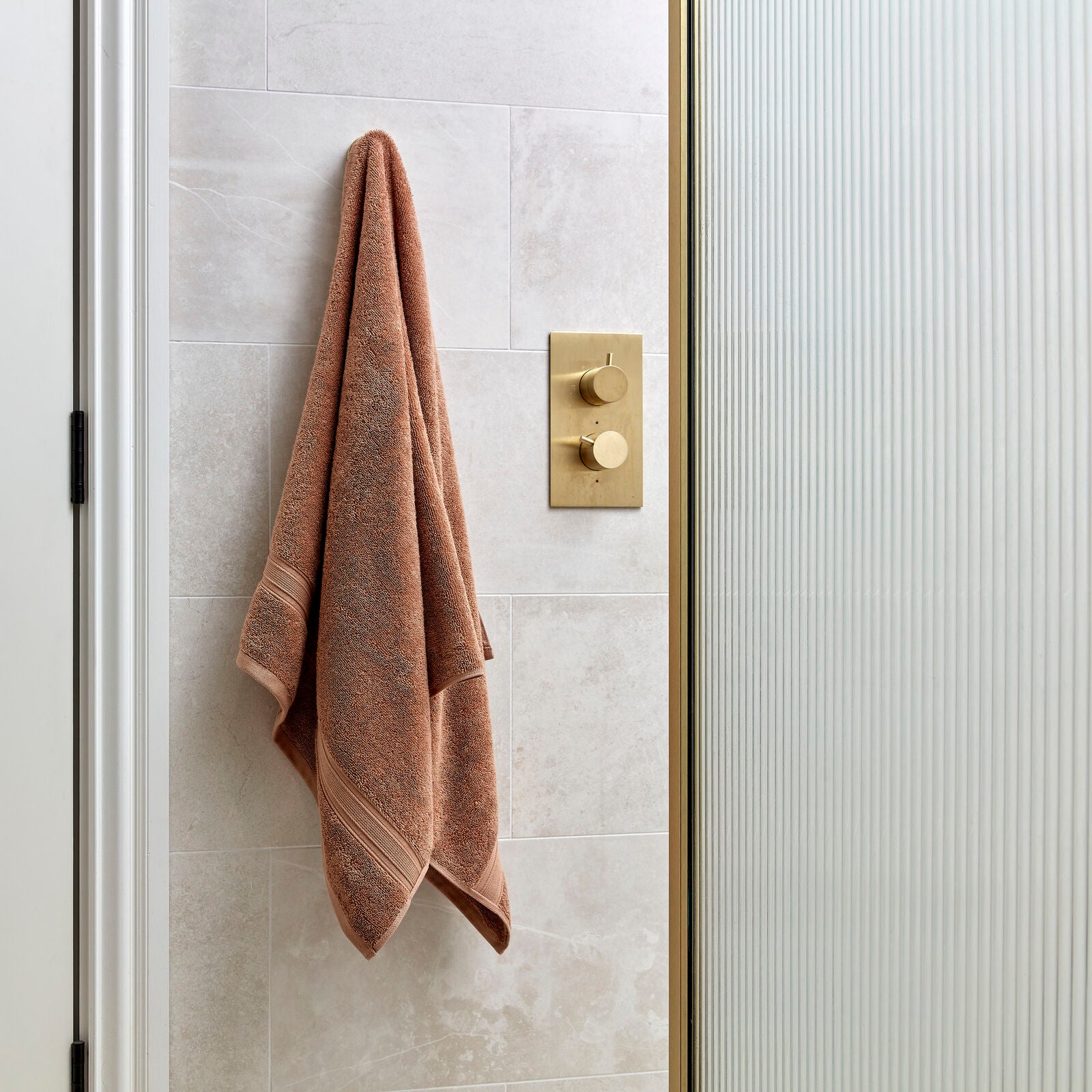 Christy Serene Combed Cotton Towel - Soft & Absorbent Bath & Beach Towel for Spa, Pool, Gym & Travel - Clay Color