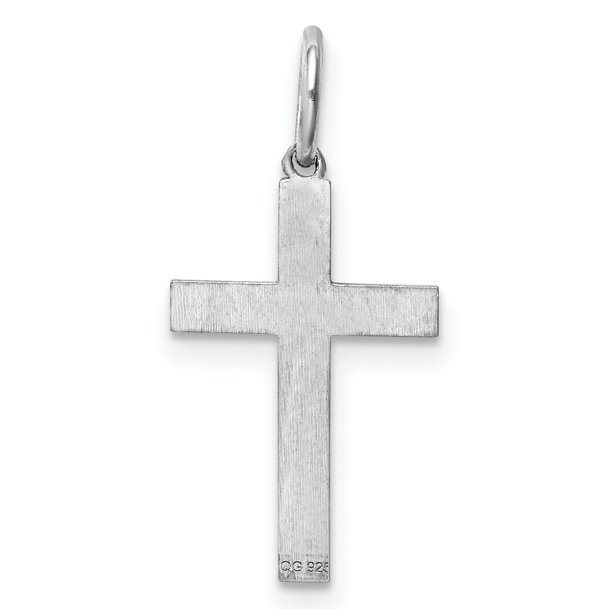 16mm x 10mm Sterling Silver Laser Engraved Cross Charm Pendant - Perfect for Necklaces, Bracelets & Gifts for Baptism, Confirmation & Religious Occasions