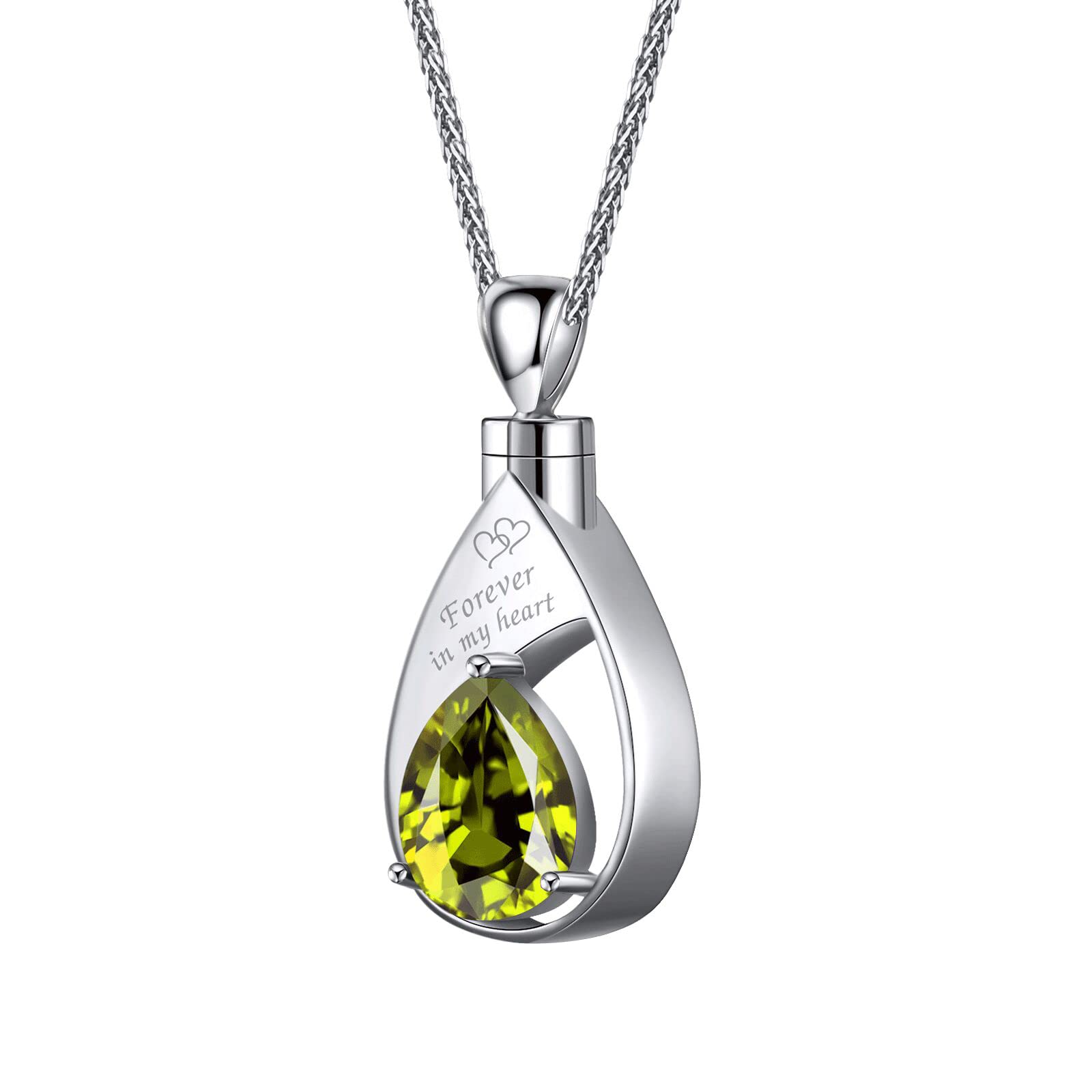 PREKIAR Heart Memorial Pendant Necklace - Cremation Urn Jewelry for Ashes with Fill Kit & Gift Box | Keepsake for Loved Ones, Perfect for Remembrance & Memorial Services