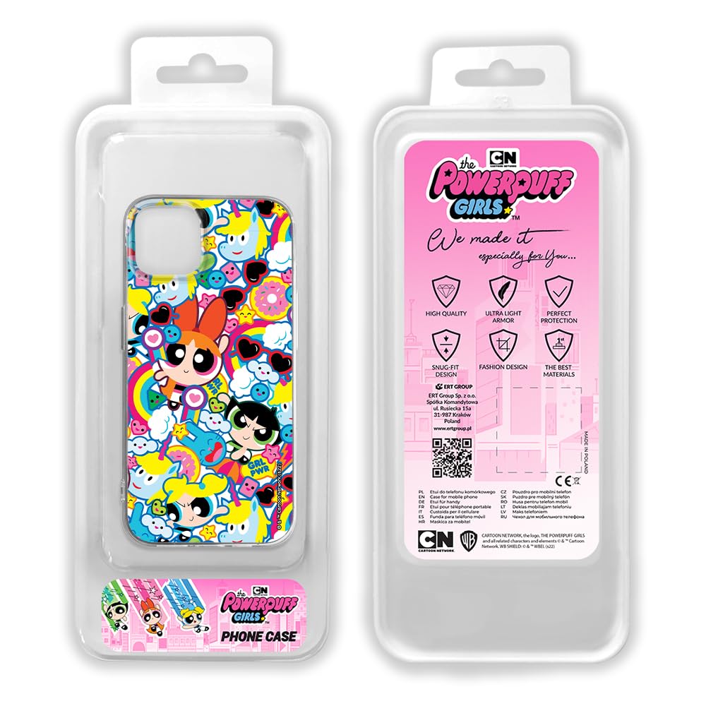 Official The Powerpuff Girls Licensed iPhone 14 Case - Shockproof TPU Protective Phone Cover with Perfect Fit | Cute Cartoon Design for Girls, Teens & Fans | Great Gift for Birthday, Christmas & Daily Use