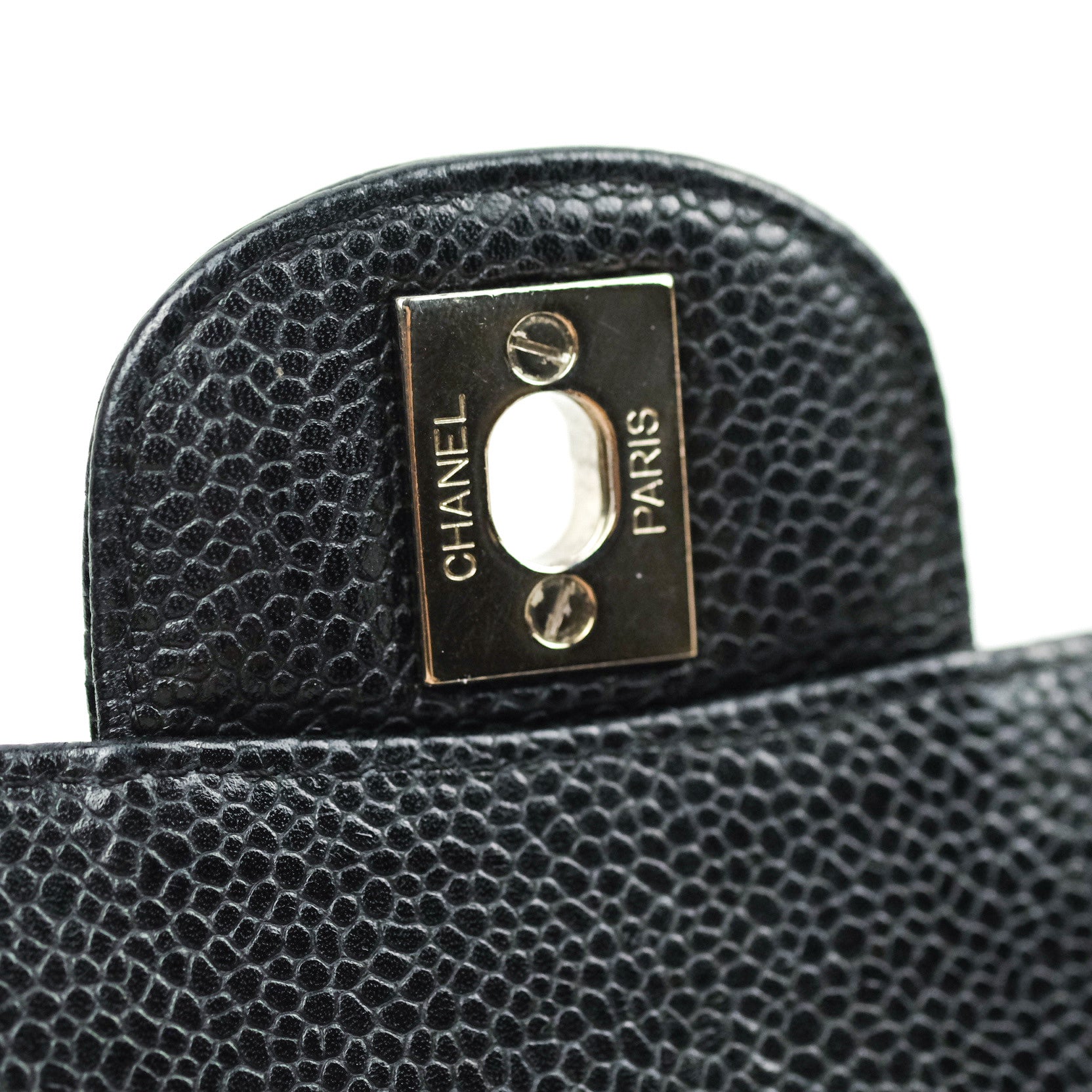 Chanel Classic Medium Double Flap Bag Black Caviar Leather with Silver Hardware - Luxury Shoulder Bag for Women, Perfect for Work, Evening Events & Special Occasions