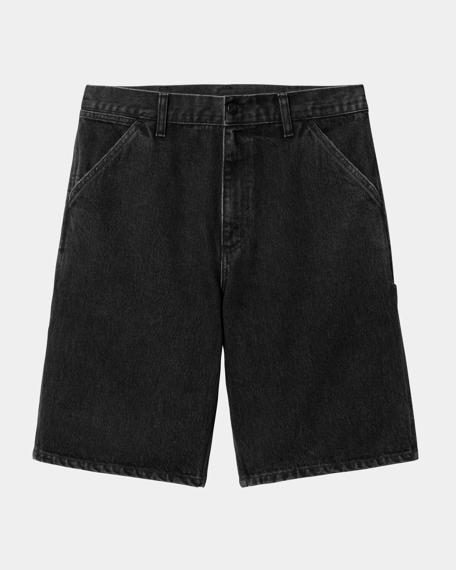 Single Knee Short Denim Pants | Black Stone Washed Jeans for Men & Women - Perfect for Casual Wear, Street Style & Summer Outfits