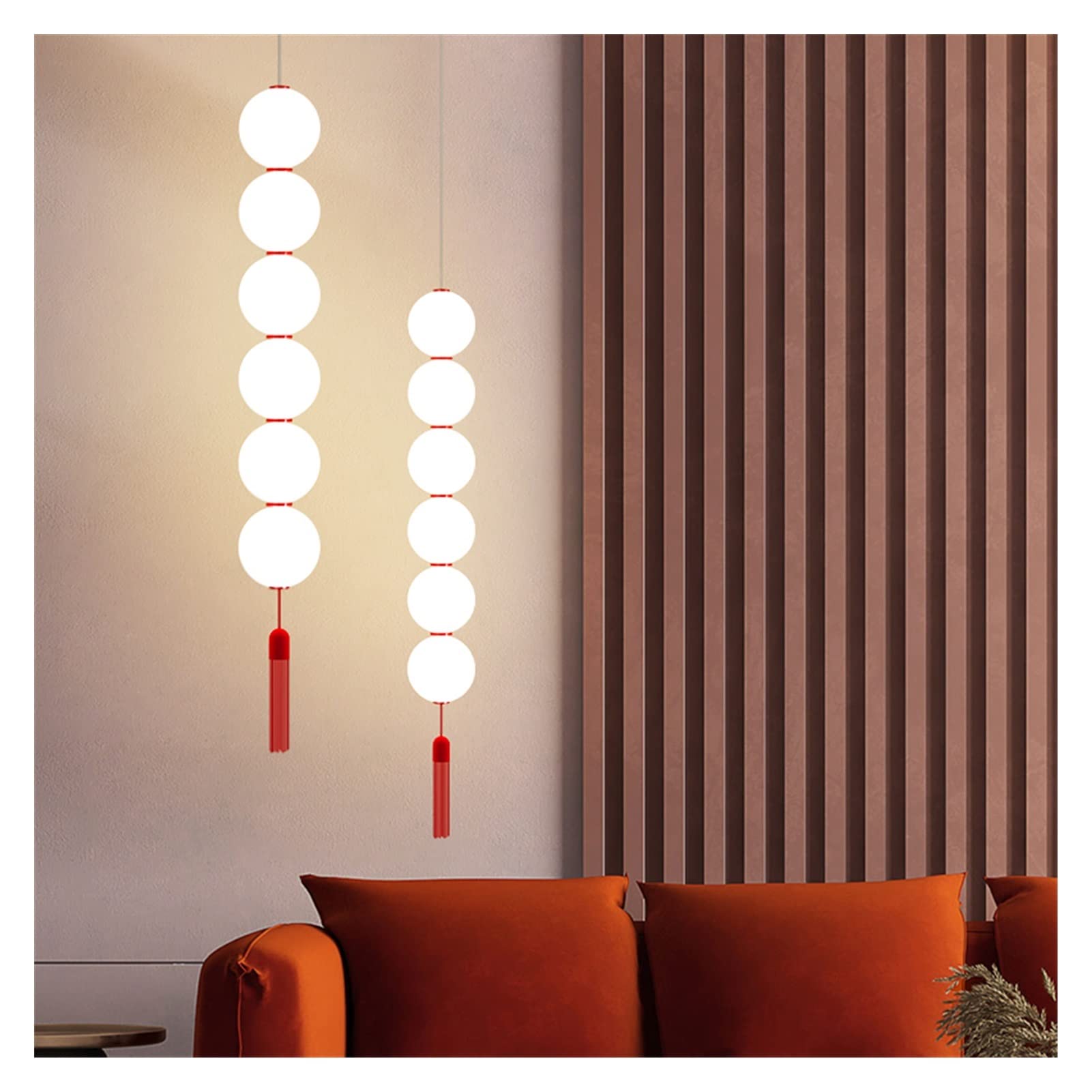 Modern LED Chandelier Ceiling Light - Red Lantern Style Hanging Pendant Lamp for Home Decor, Corridor & Balcony Lighting | Perfect for Living Room, Bedroom, Dining Room & Entryway